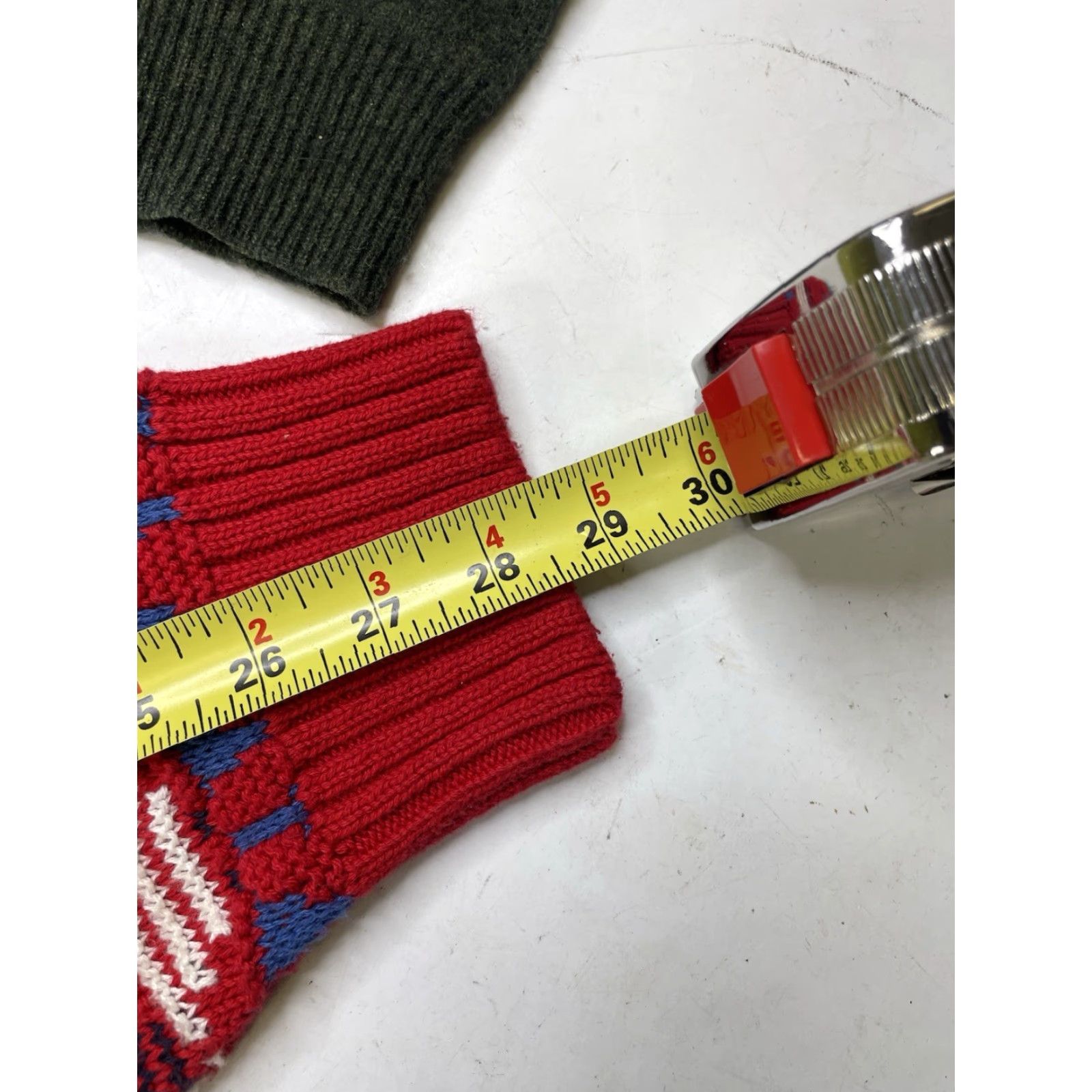 CO VINTAGE Portland Sweater Co Mens Large Sweater USA Made Textured Knit Grandpa Pullover Long Sleeve Red Geometric 90s Bohemian Classic USA Men Size US L / EU 52-54 / 3 - 4 Thumbnail