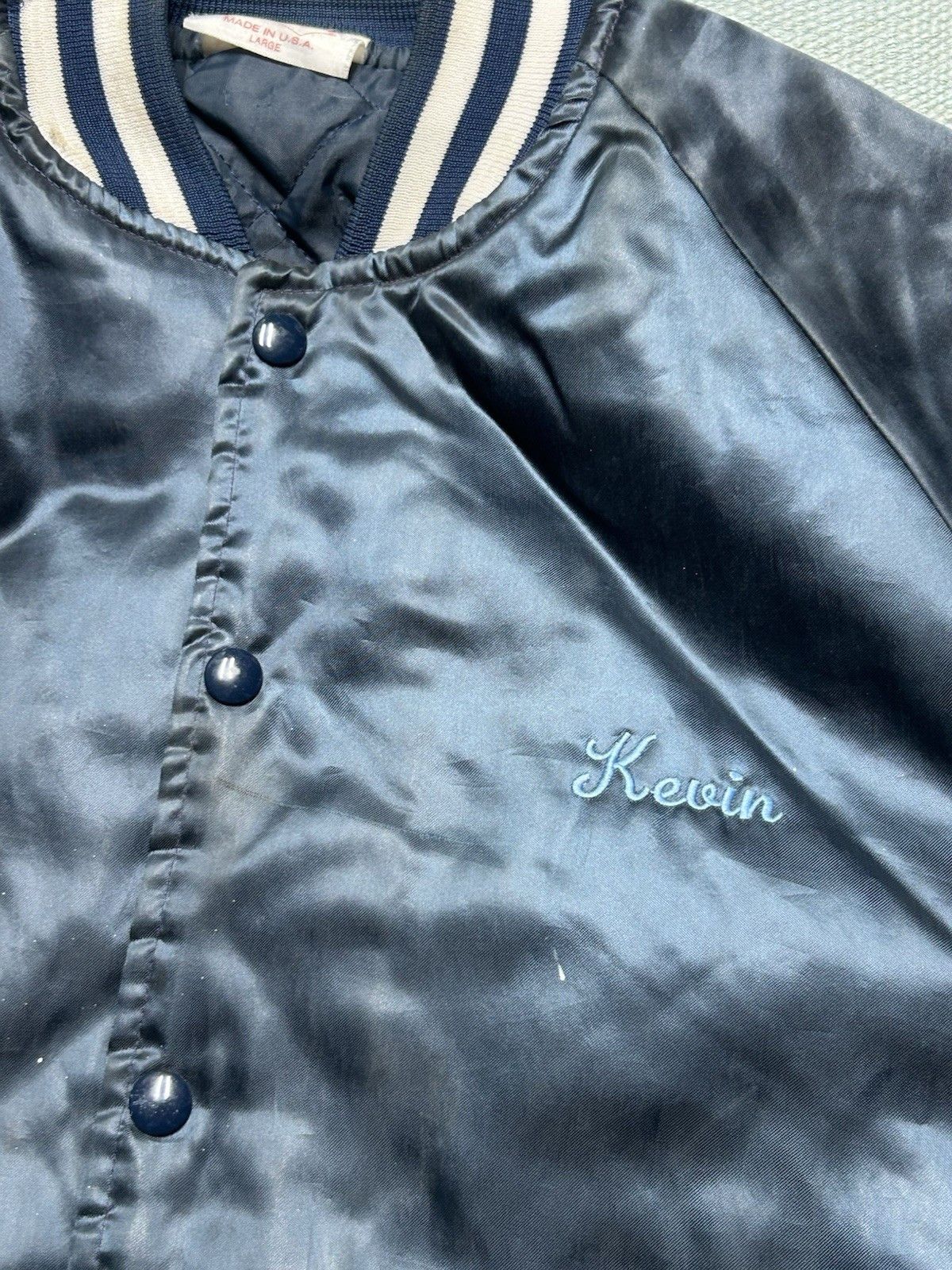 Vintage 80s satin bomber jacket hutch’s Kerrie out Montpelier ohio L Size US L / EU 52-54 / 3 - 10 Thumbnail