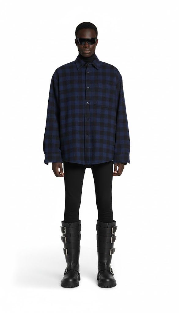 Balenciaga o1w1db11225 Lined Shirt Oversized in Multicolor Size US XL / EU 56 / 4 - 1 Preview