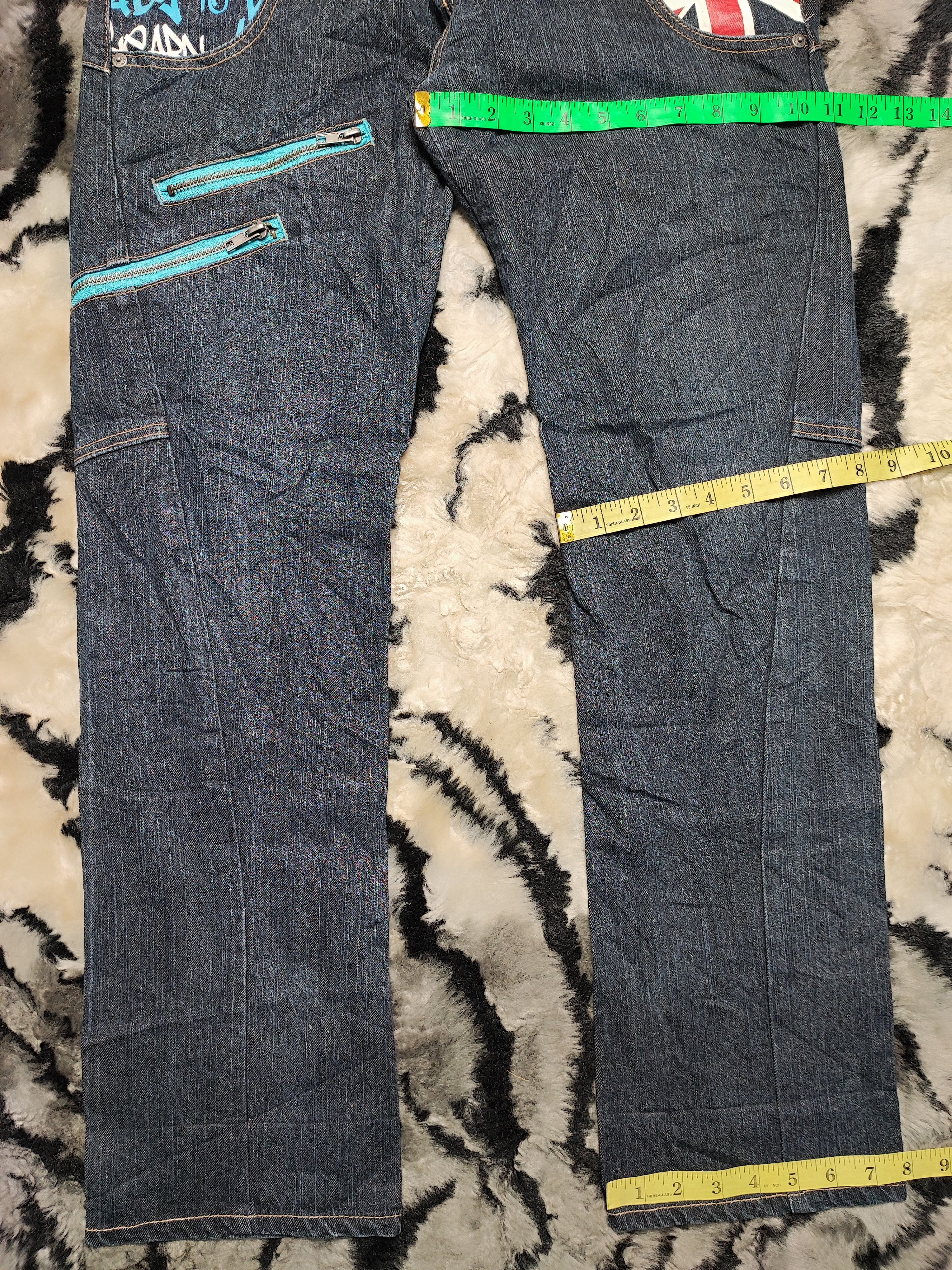 Japanese Brand CRAZY VINTAGE DOUBLE WAIST UNITED KINGDOM FLAG Size US 30 / EU 46 - 5 Thumbnail