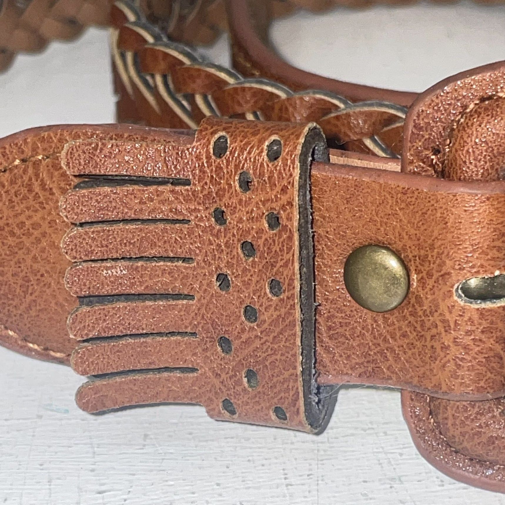 Vintage Women’s Belt Braided Brown Leather 36.5 Inches Womens Belt Brown Leather Braided 36.5 Inches Size ONE SIZE - 6 Thumbnail