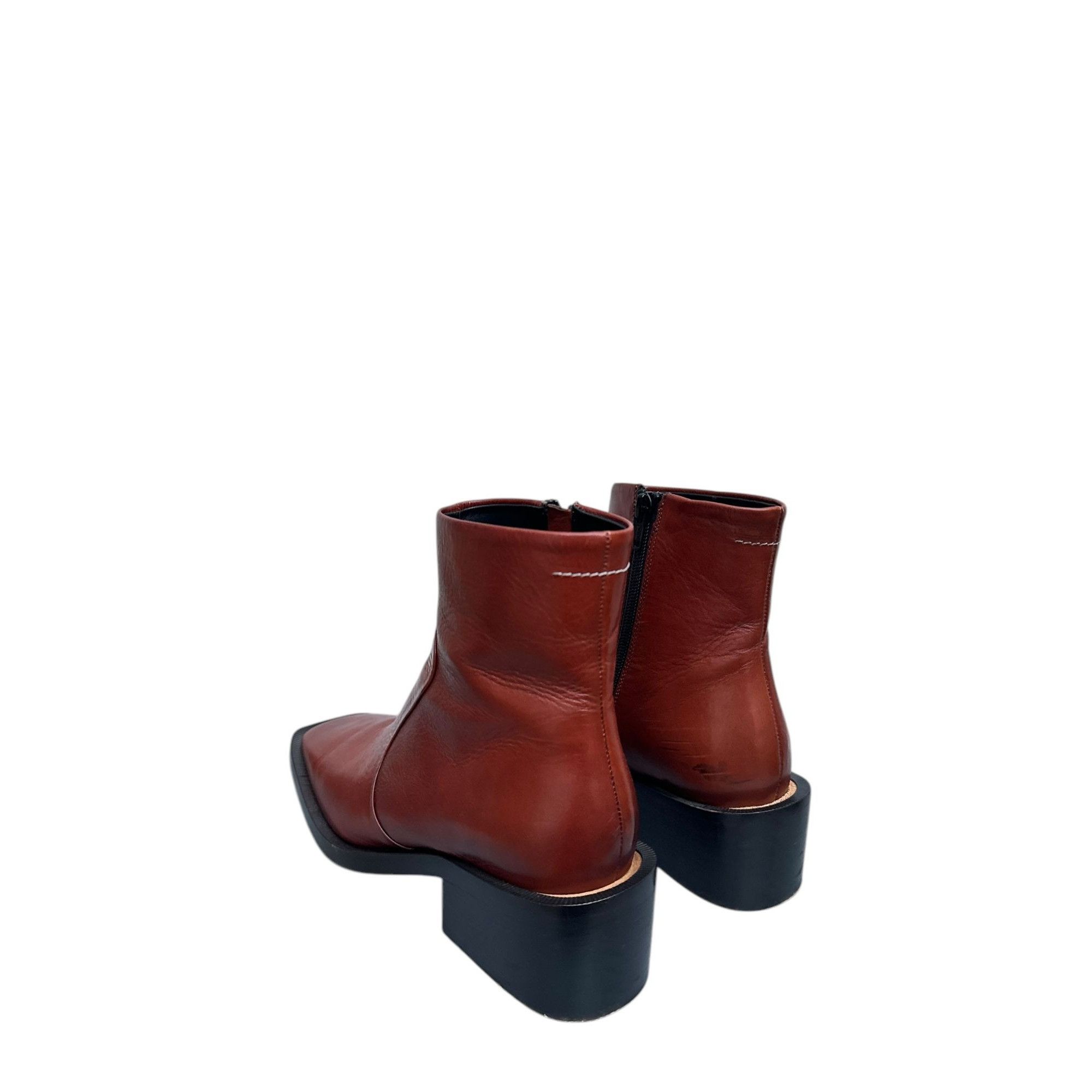 Maison Margiela Brown Ankle Square Boots Size US 7 / IT 37 - 4 Thumbnail