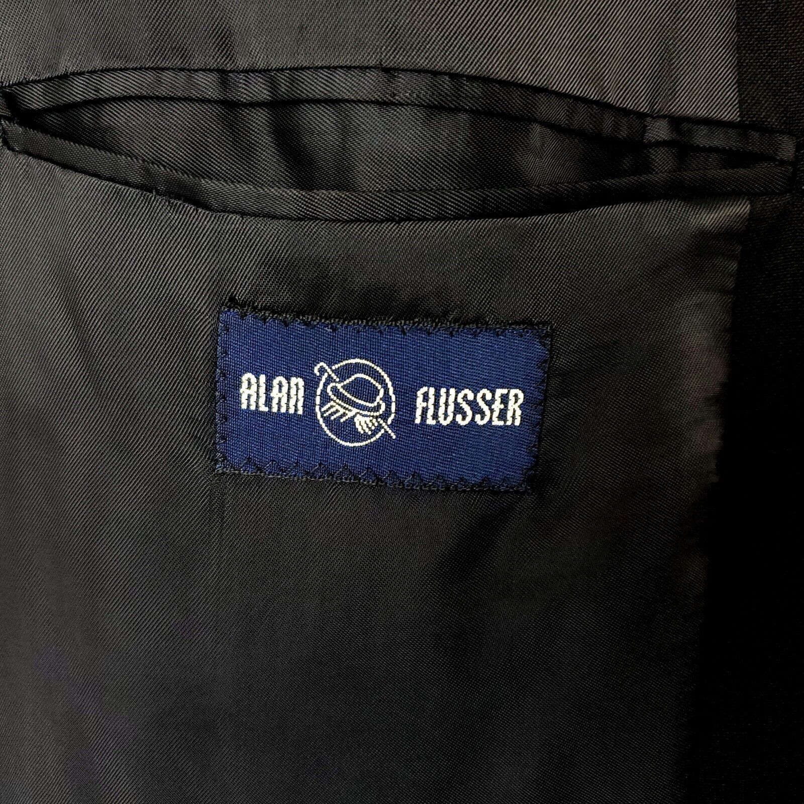 Alan Flusser Alan Flusser Wool 3 Silver Button Blazer 42L Gray Blue Size 42L - 8 Thumbnail