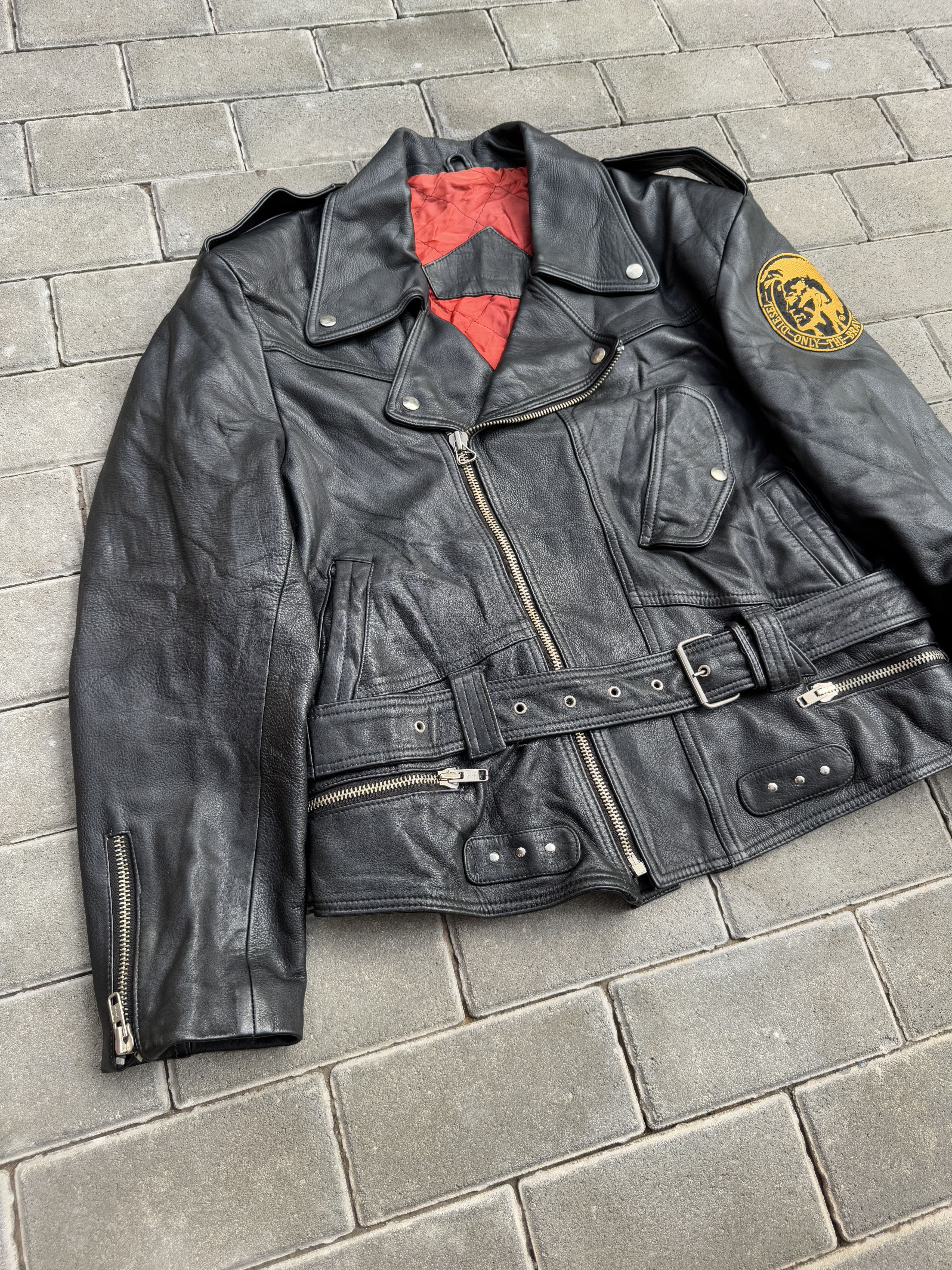Diesel Diesel 90s Vintage Leather Jacket Y2K Size US XL / EU 56 / 4 - 4 Thumbnail