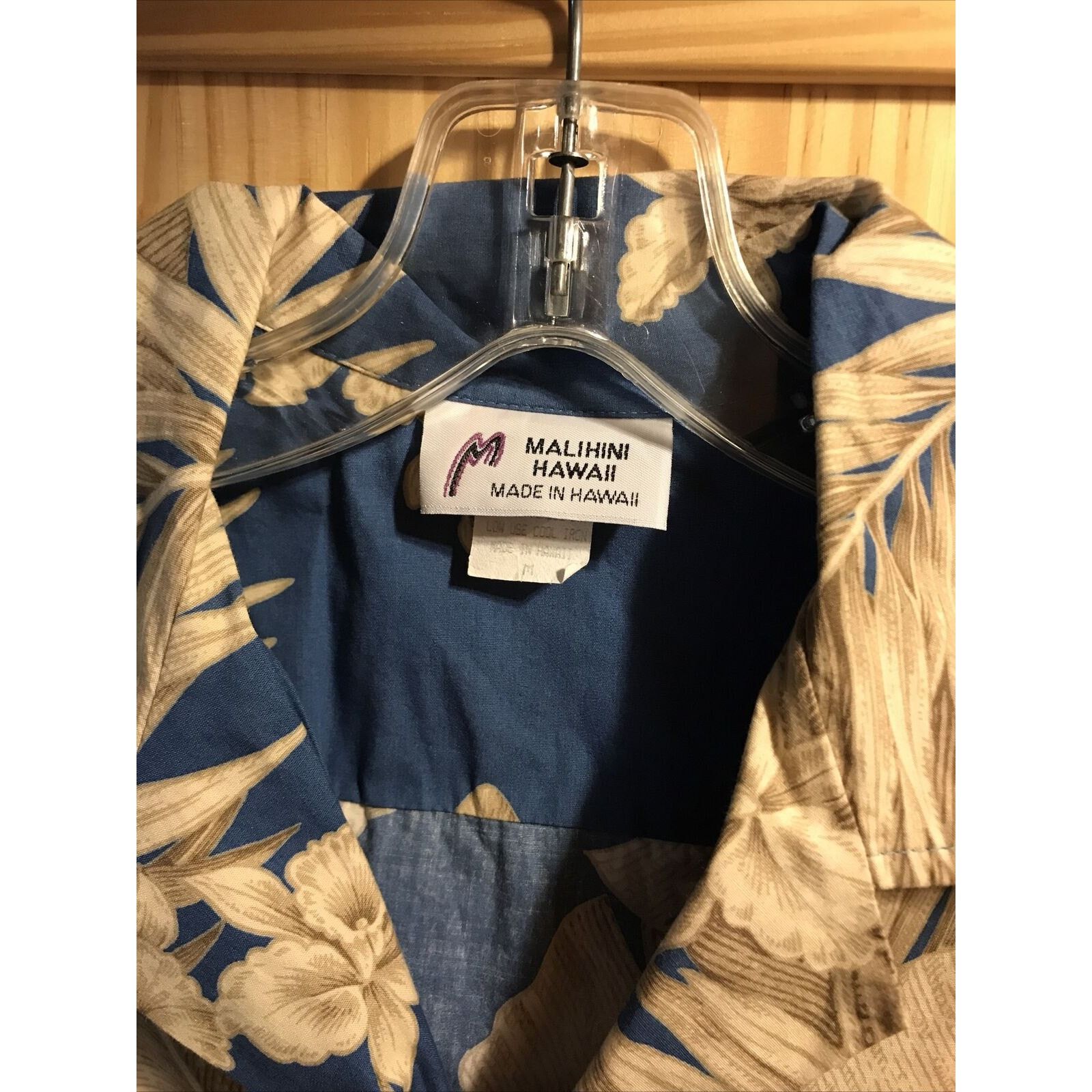 Other Malihini Men M Blue Gold Floral Button Cotton Hawaiian Shirt Size US M / EU 48-50 / 2 - 2 Thumbnail