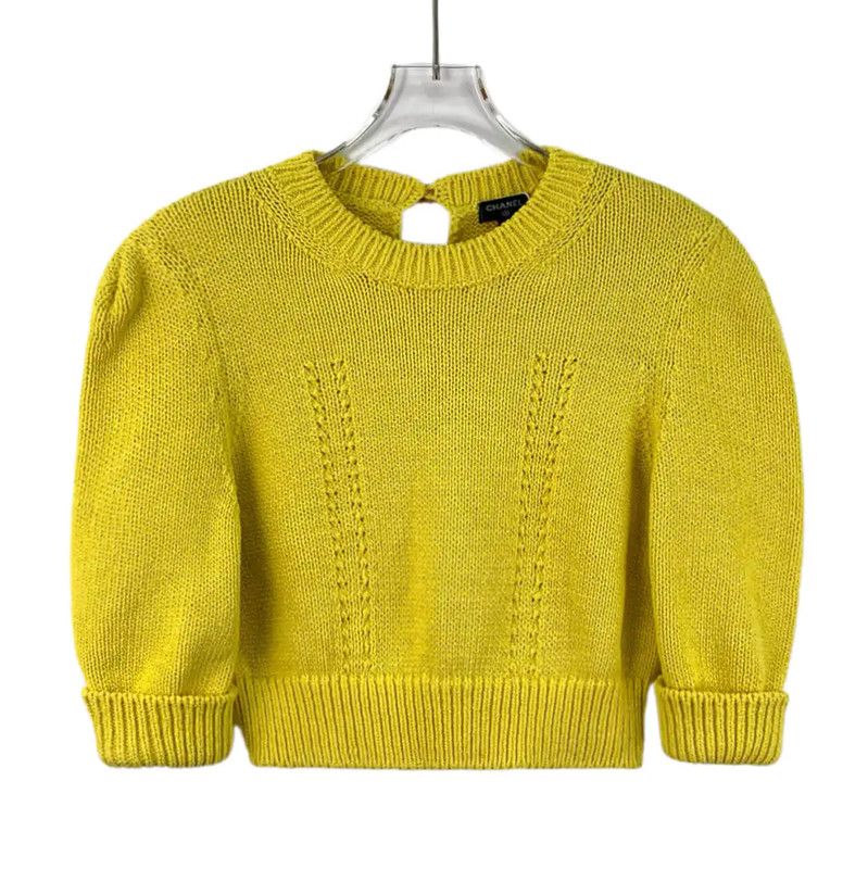 Chanel Chanel Yellow Cotton Knit Sweater for Women 0089 Size S / US 4 / IT 40 - 1 Thumbnail