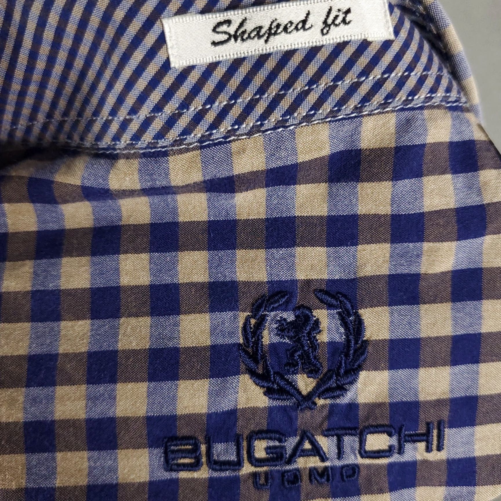 BUGATCHI Bugatchi Uomo Shirt Blue Check Button-Up Long Sleeve 2XL Mens Size US XXL / EU 58 / 5 - 6 Thumbnail