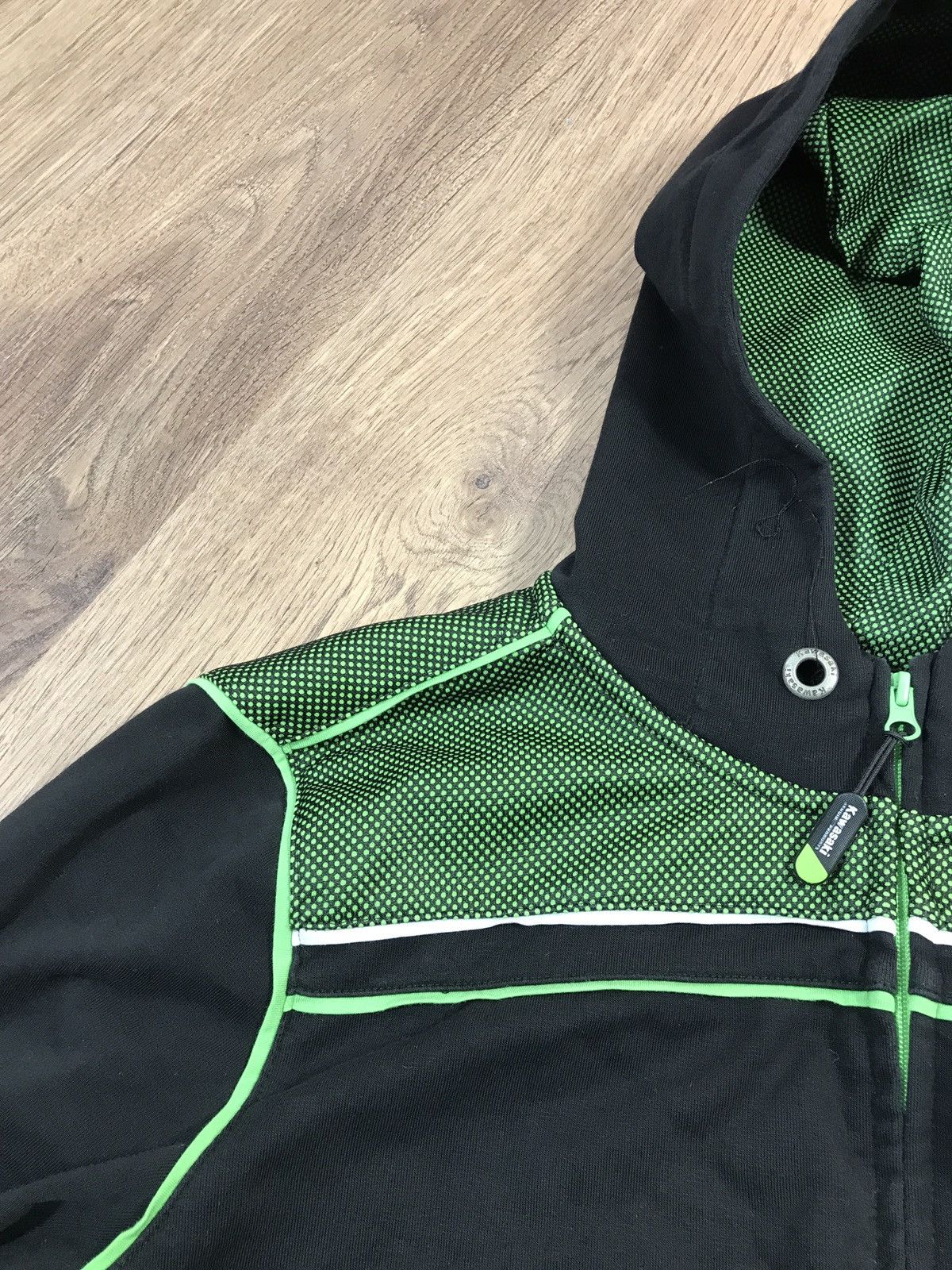 Vintage Vintage Y2k Kawasaki 💚🖤 Zip Hoodie Size US L / EU 52-54 / 3 - 5 Thumbnail