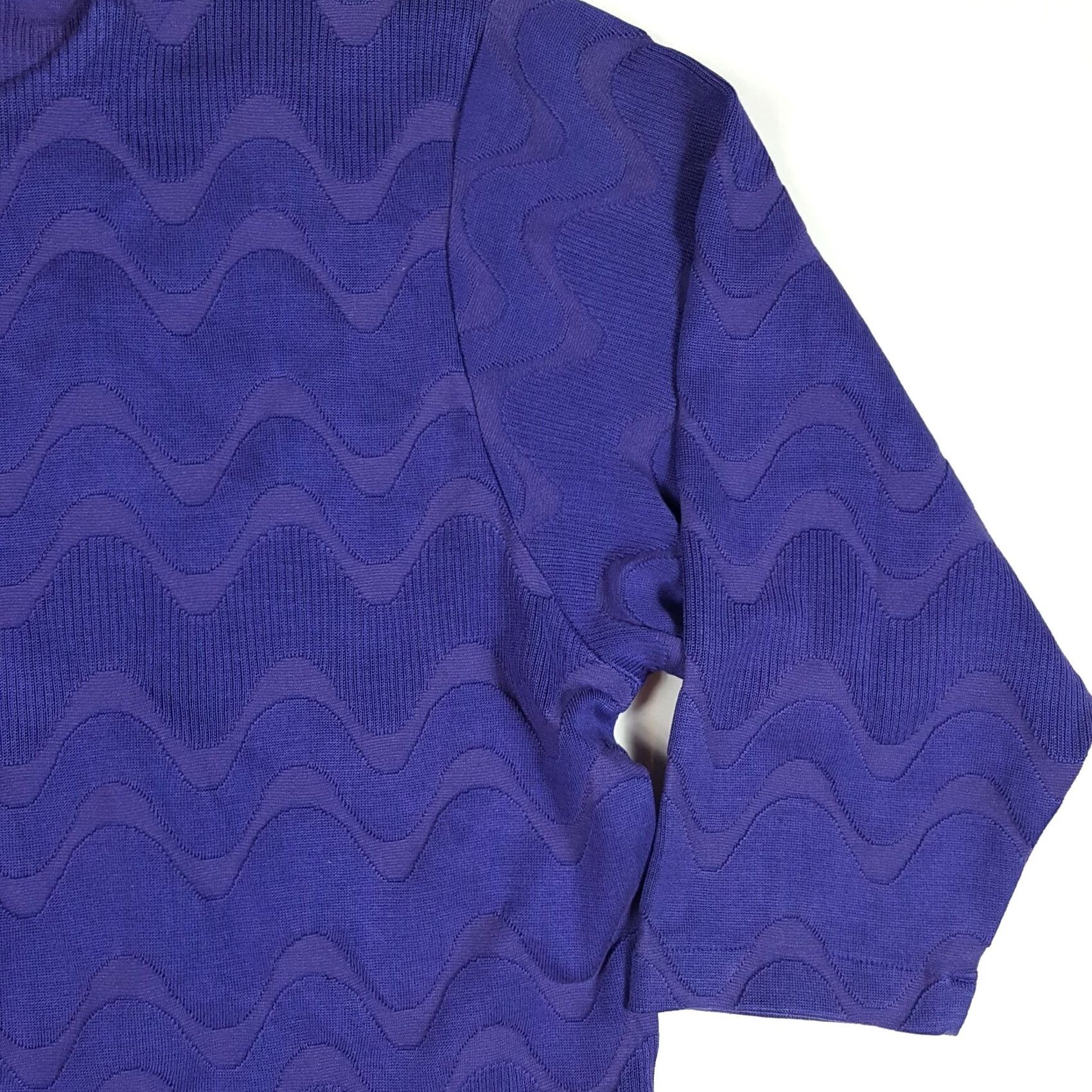 Vintage Jamie Sadock Silk Knit Purple Wave Pullover Sweater Top Womens M Vintage Size M / US 6-8 / IT 42-44 - 4 Thumbnail
