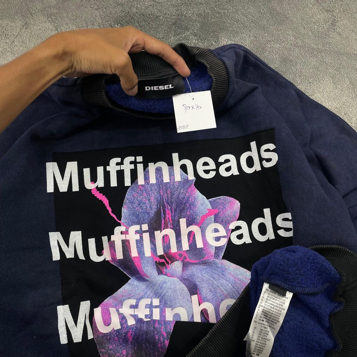 Diesel Diesel muffinheads Sweatshirt flower diewash Size US XL / EU 56 / 4 - 3 Thumbnail