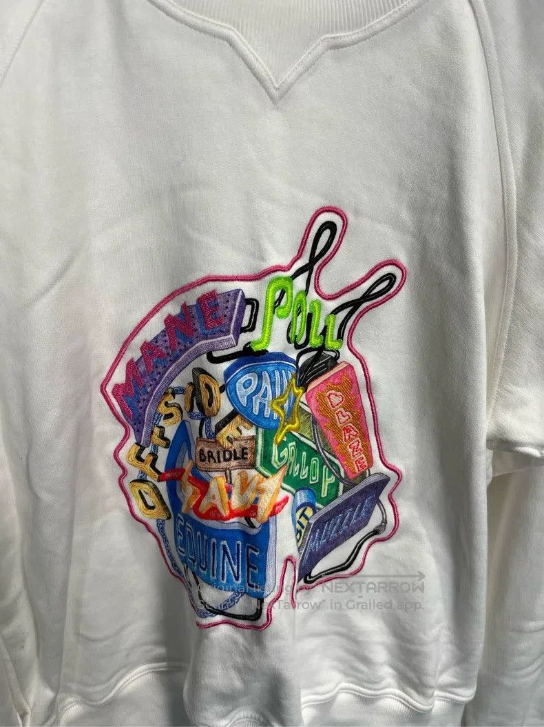 Hermes Hermes White Printed Pattern Long Sleeve Sweatshirt Size XS / US 0-2 / IT 36-38 - 3 Thumbnail