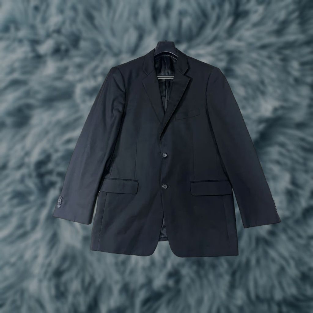 Nordstrom Nordstrom Sport Coat Blazer 42L Black Wool Mens Jacket Notch Lapel Two-Button Vintage No (Preppy Office Career University) Size 42R - 1 Thumbnail