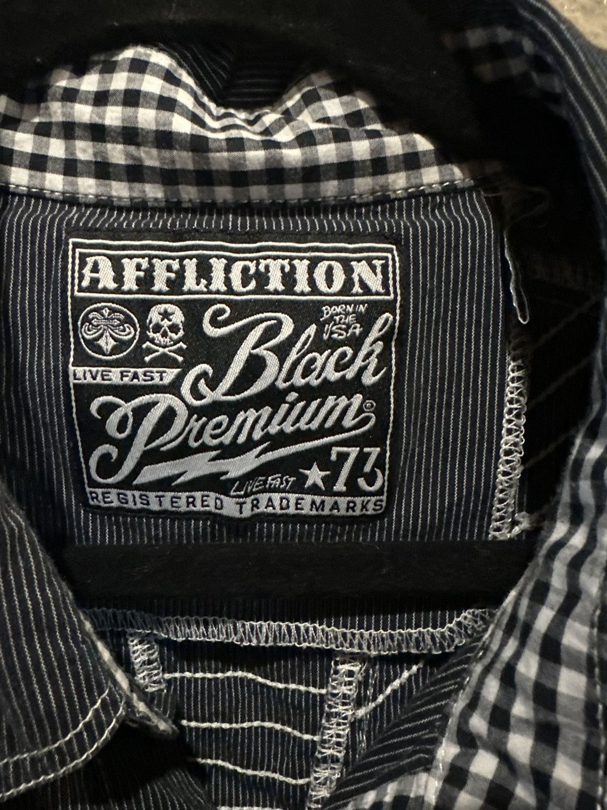 Affliction Black pinstripe Affliction button up long sleeve Size US L / EU 52-54 / 3 - 7 Thumbnail