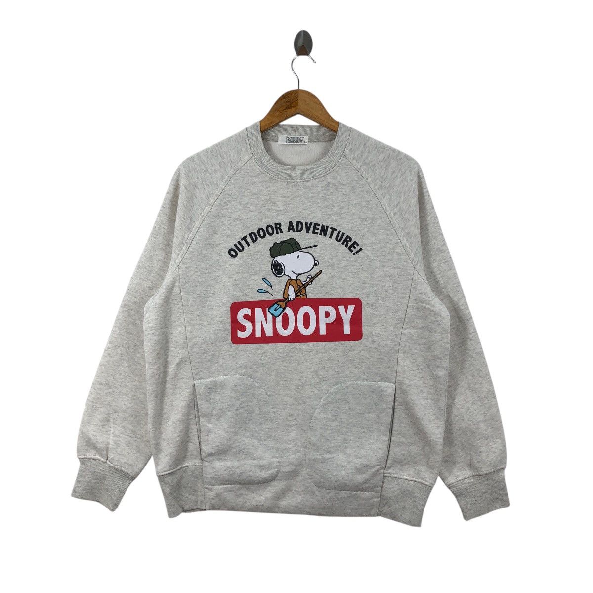 PEANUTS Snoopy Sweatshirt Pocket Crewneck Size L