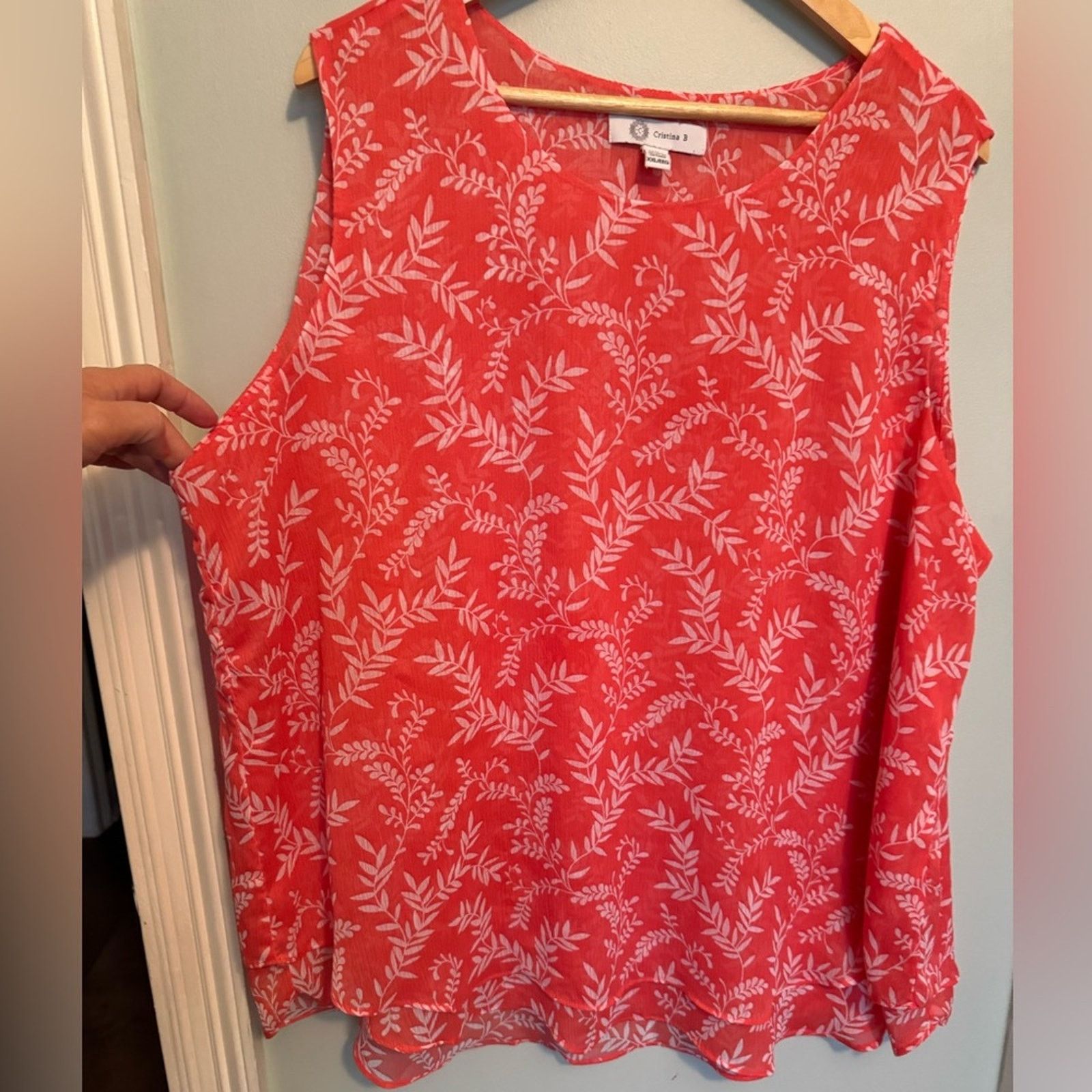 Other Cristina B Red and White Blouse with Elegant Design SZ XXL Size XXL / US 16-18 / IT 52-54 - 1 Thumbnail