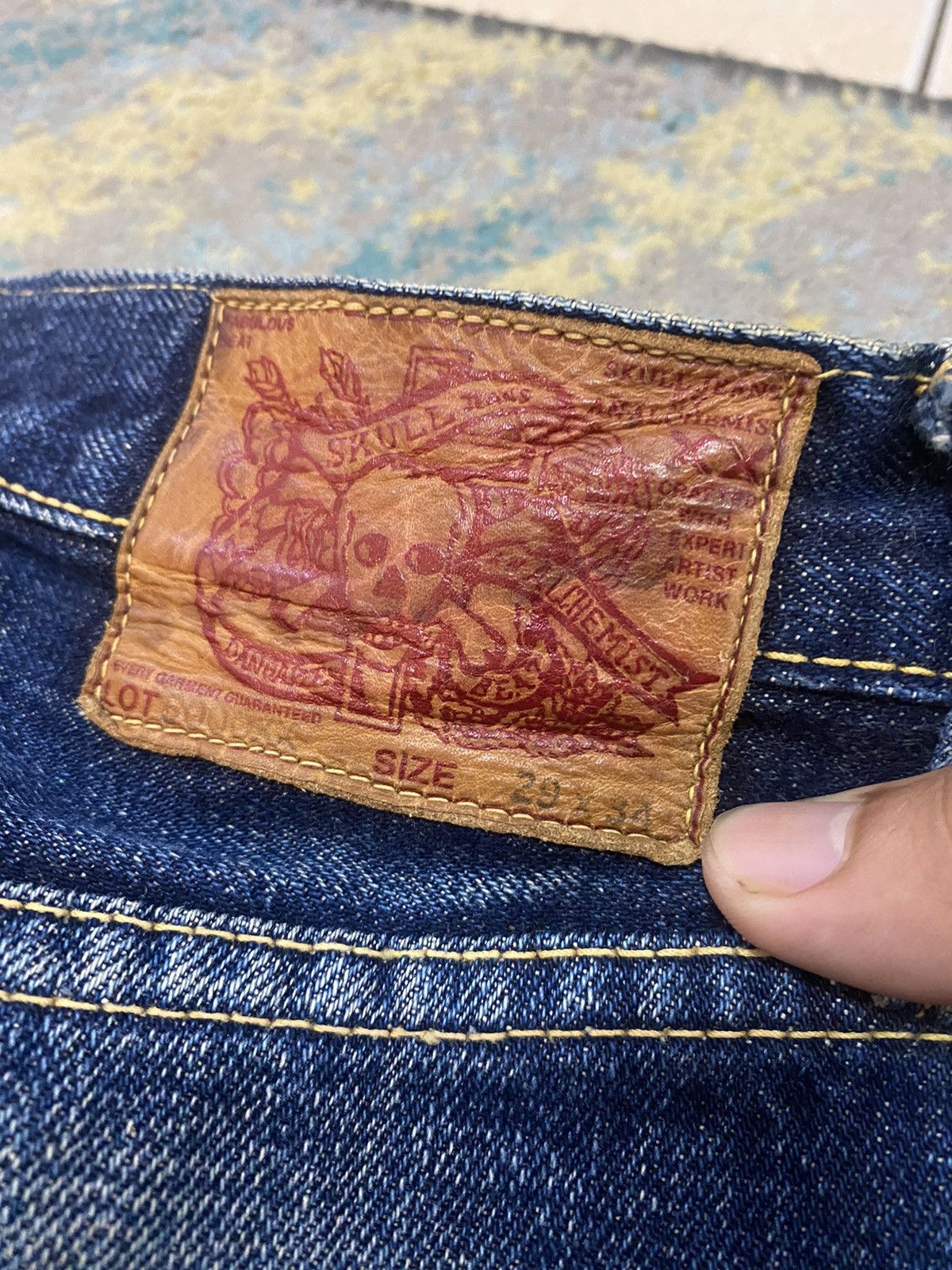 Japanese Brand × Skull Jeans by an Alchemist Rare Skull Jeans Analchemist Selvedge Jeans 29x34 Made Japan Size US 29 - 12 Thumbnail
