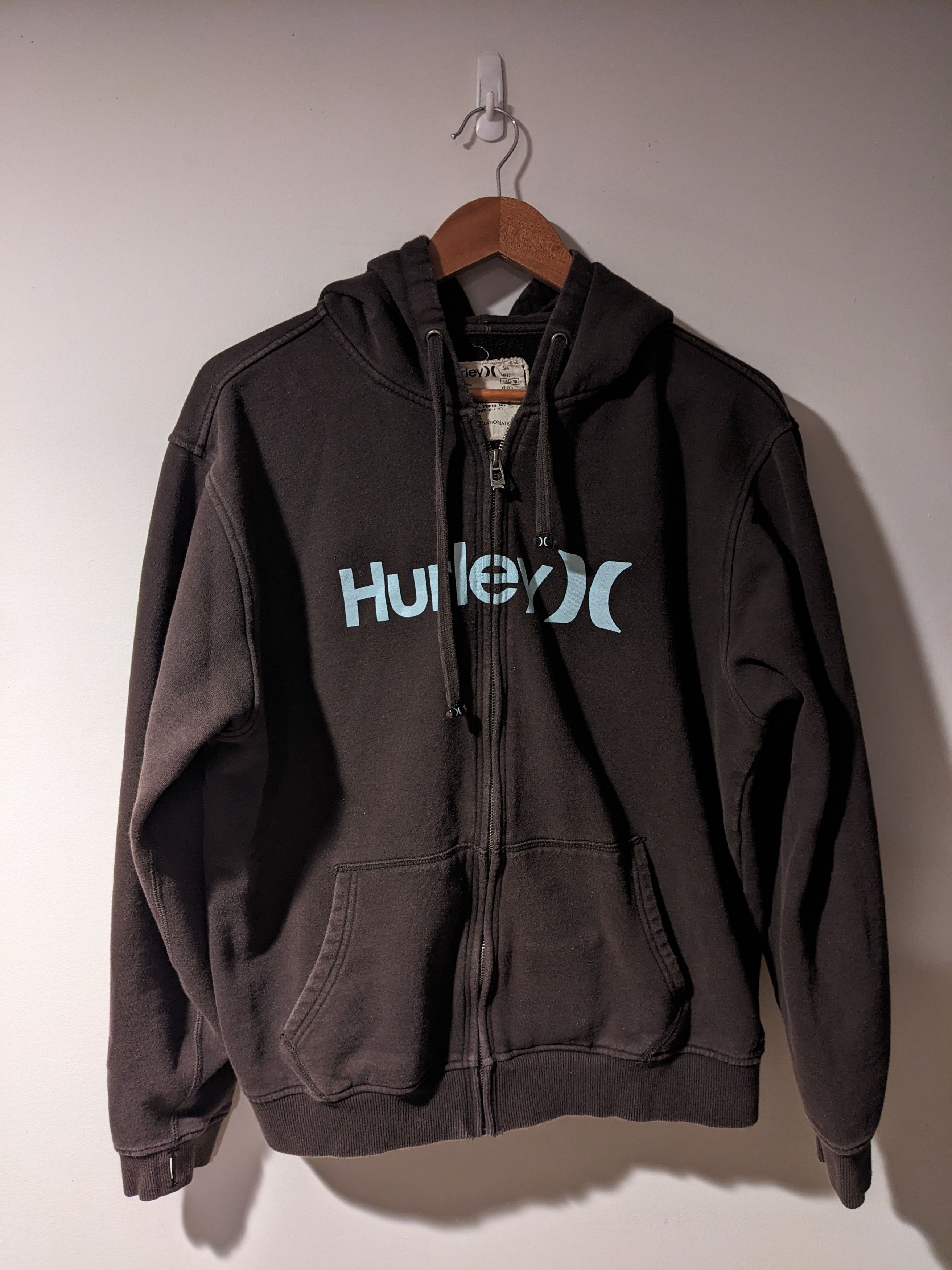 Hurley × Vintage Vintage Y2K Hurley Logo Spell Out Large Full Zip Hoodie Size US L / EU 52-54 / 3 - 1 Thumbnail