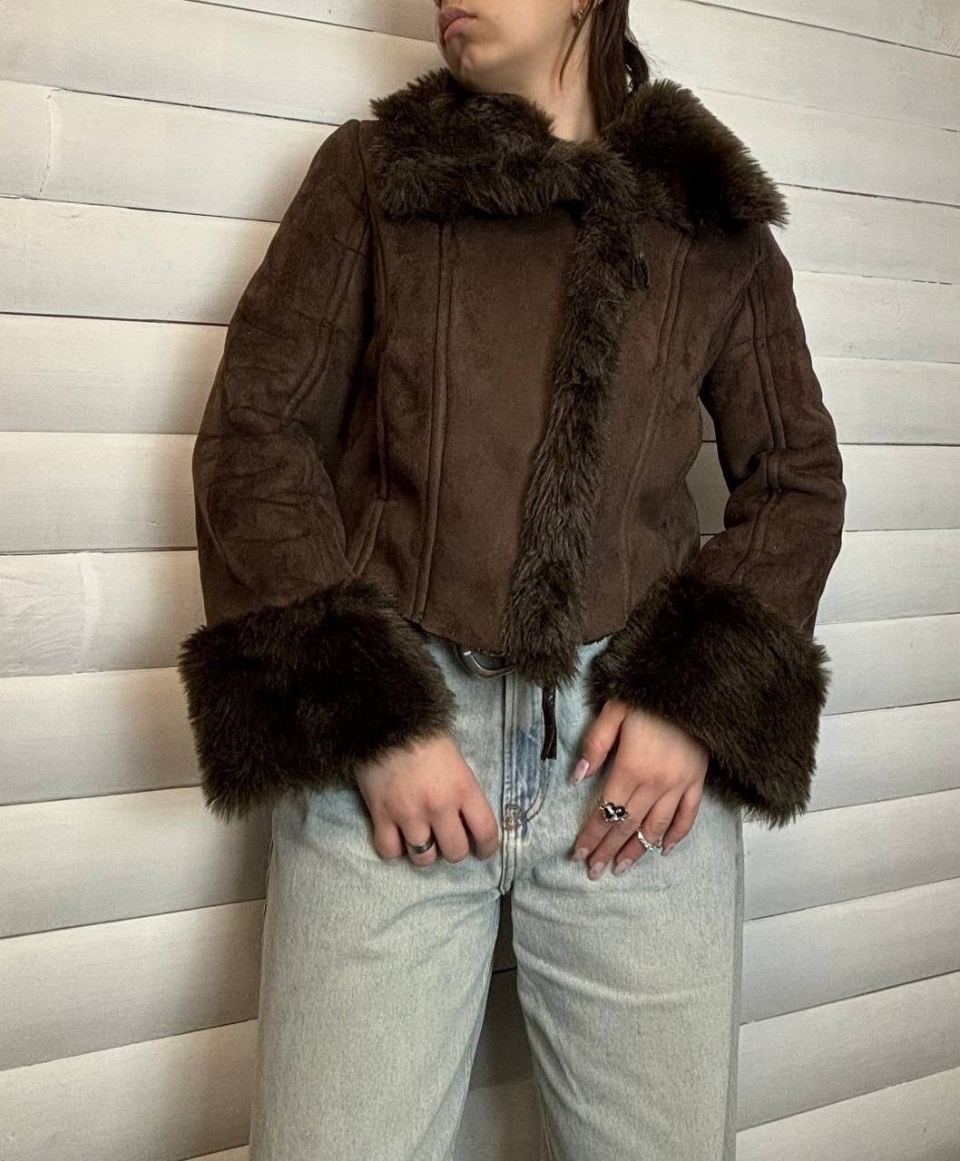 If Six Was Nine × Le Grande Bleu (L.G.B.) × Vintage Vintage Y2K Suede Leather Style Fur Faux Collar LGB Style Size US S / EU 44-46 / 1 - 1 Thumbnail