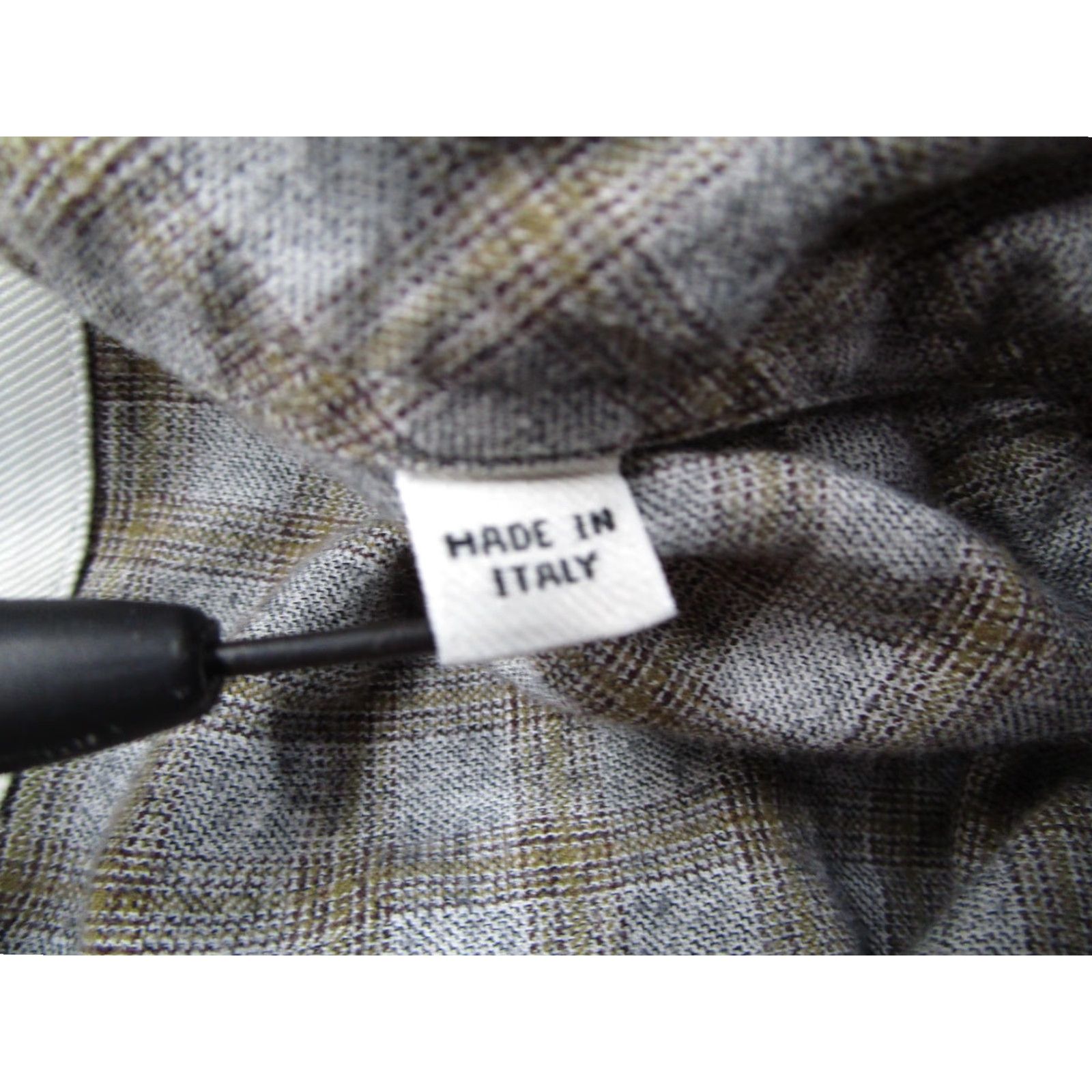 Billy Reid VINTAGE? Wait: Not vintage. Billy Reid Shirt Mens XL Gray Olive Plaid Button-Down Standard Made in Italy Size US XL / EU 56 / 4 - 4 Thumbnail