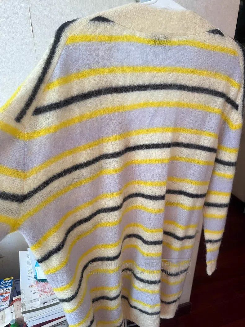 Acne Studios Acne Studios Light yellow striped color-block alpaca wool Size XS / US 0-2 / IT 36-38 - 5 Thumbnail