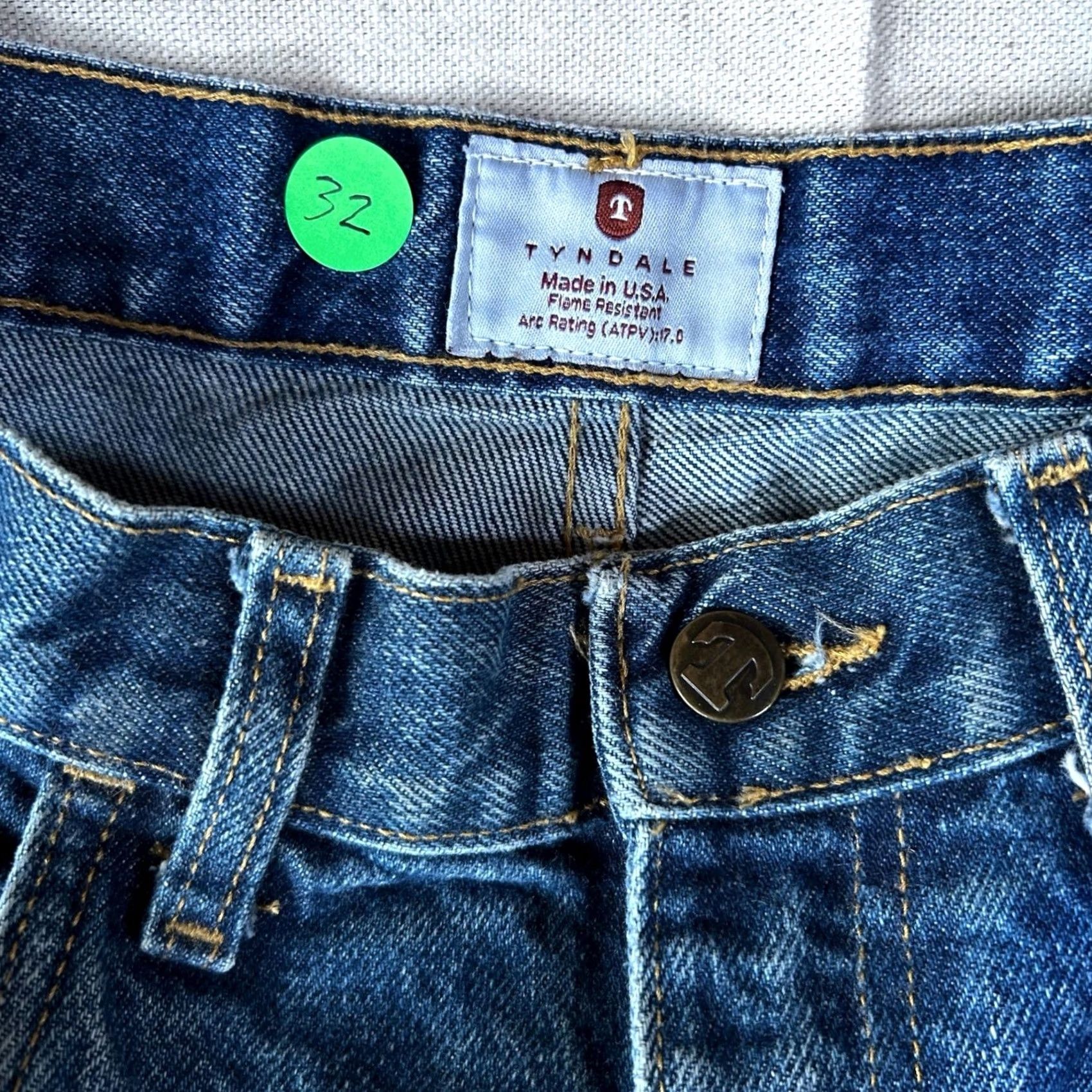 Denime Tyndale Flame-Resistant Denim Jeans Mens 34x32 Blue Straight 5-Pocket Cotton Denim United States 1230T Size US 34 / EU 50 - 4 Thumbnail