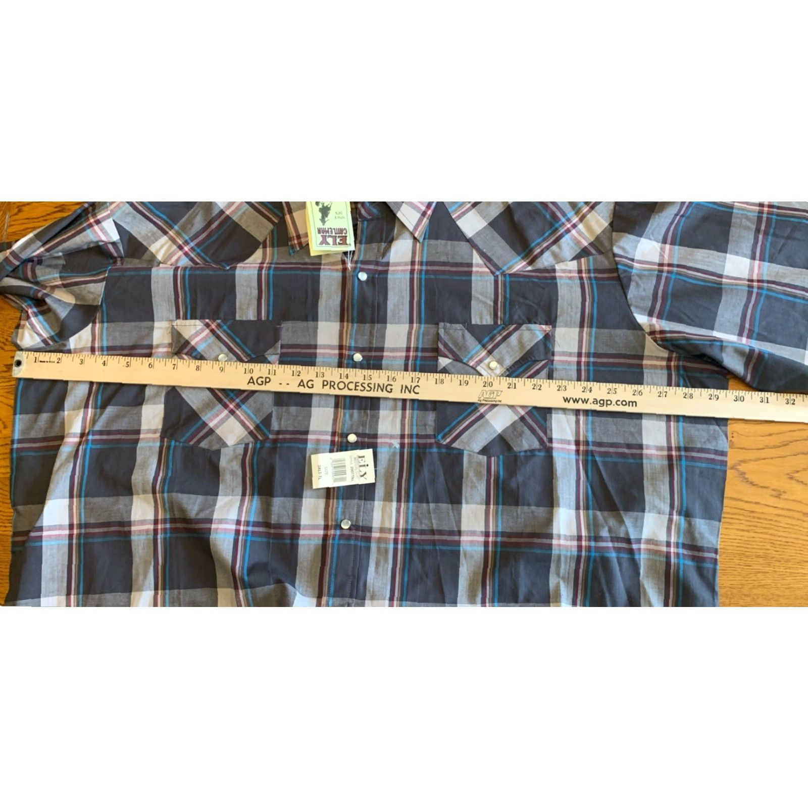 Vintage NWT Ely Cattleman Shirt 3XL Tall Man plaid Western Pearl Snap L/S NEW pocket 373 Size US XXL / EU 58 / 5 - 7 Thumbnail