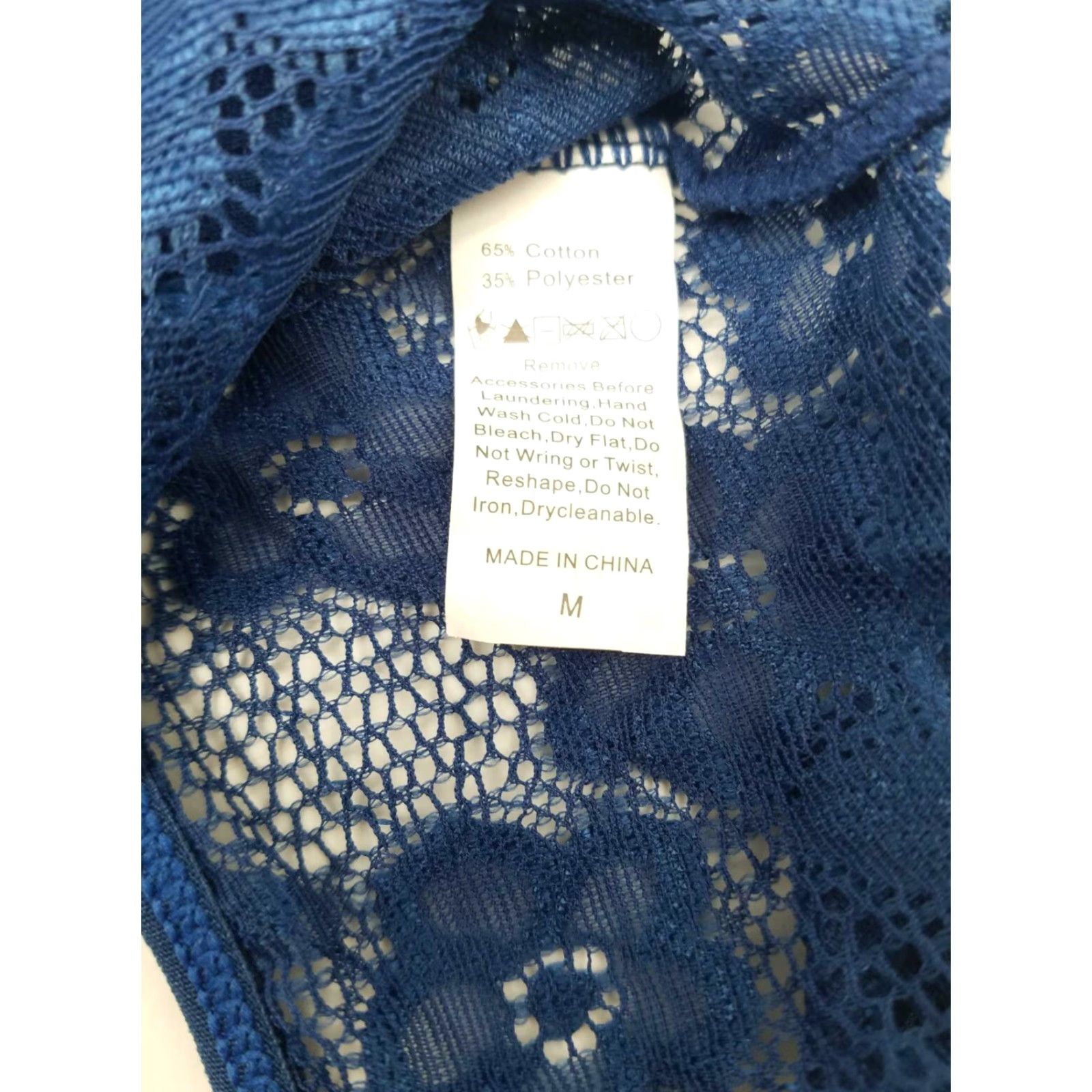 Vintage Kaei & Shi Womens High Cut Halter V Neck Lace Trim Blue Lingerie Bodysuit Size M Size M / US 6-8 / IT 42-44 - 4 Thumbnail