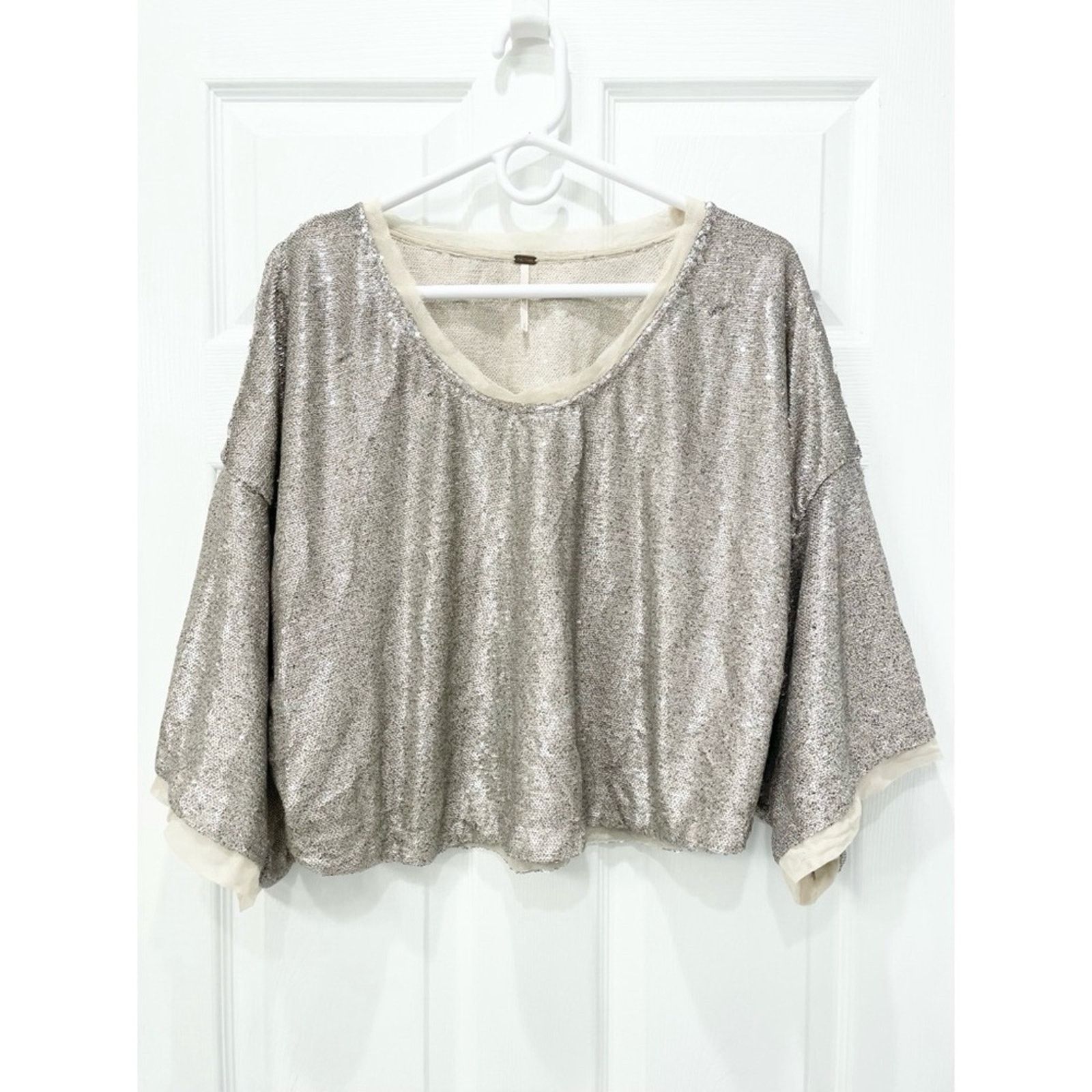 Free People Free People Champagne Dreams Sequin Top Size S / US 4 / IT 40 - 1 Thumbnail