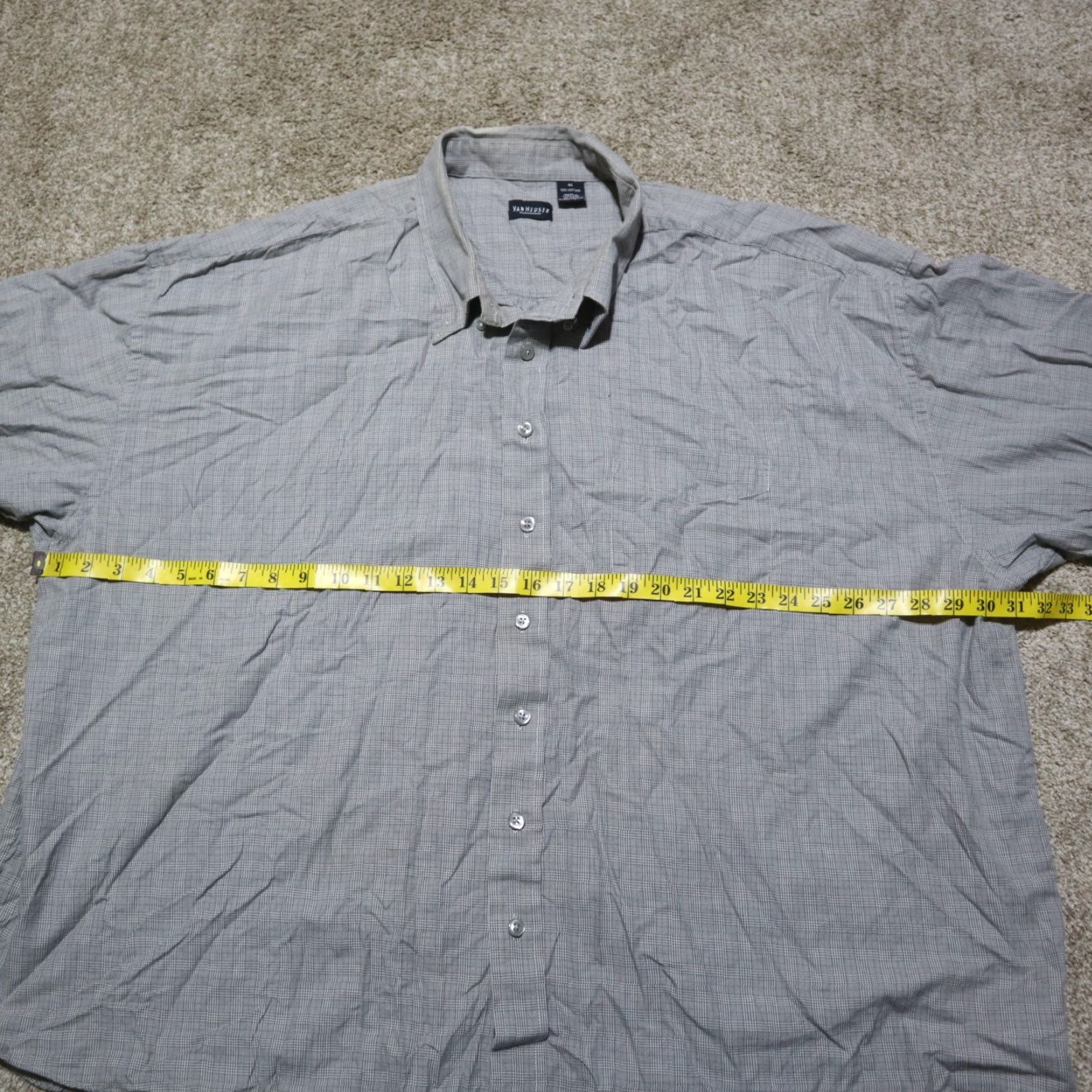 Van Heusen Van Heusen Shirt Gray Checkered Button Up Long Sleeve Adult Men Big 4X Plaid Modern Size US XXL / EU 58 / 5 - 4 Thumbnail