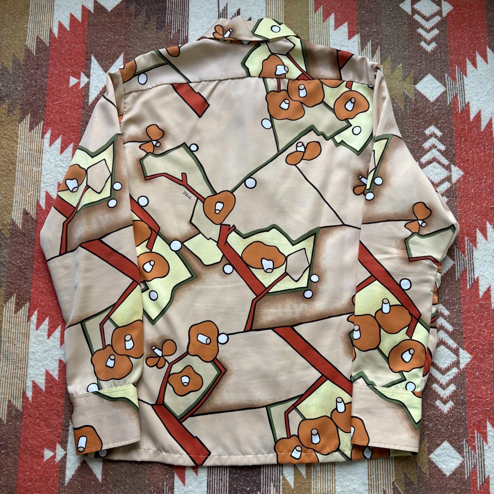 Vintage Vintage 60s 70s D’Avila Abstract Mushroom Button Up Shirt Size US L / EU 52-54 / 3 - 4 Thumbnail