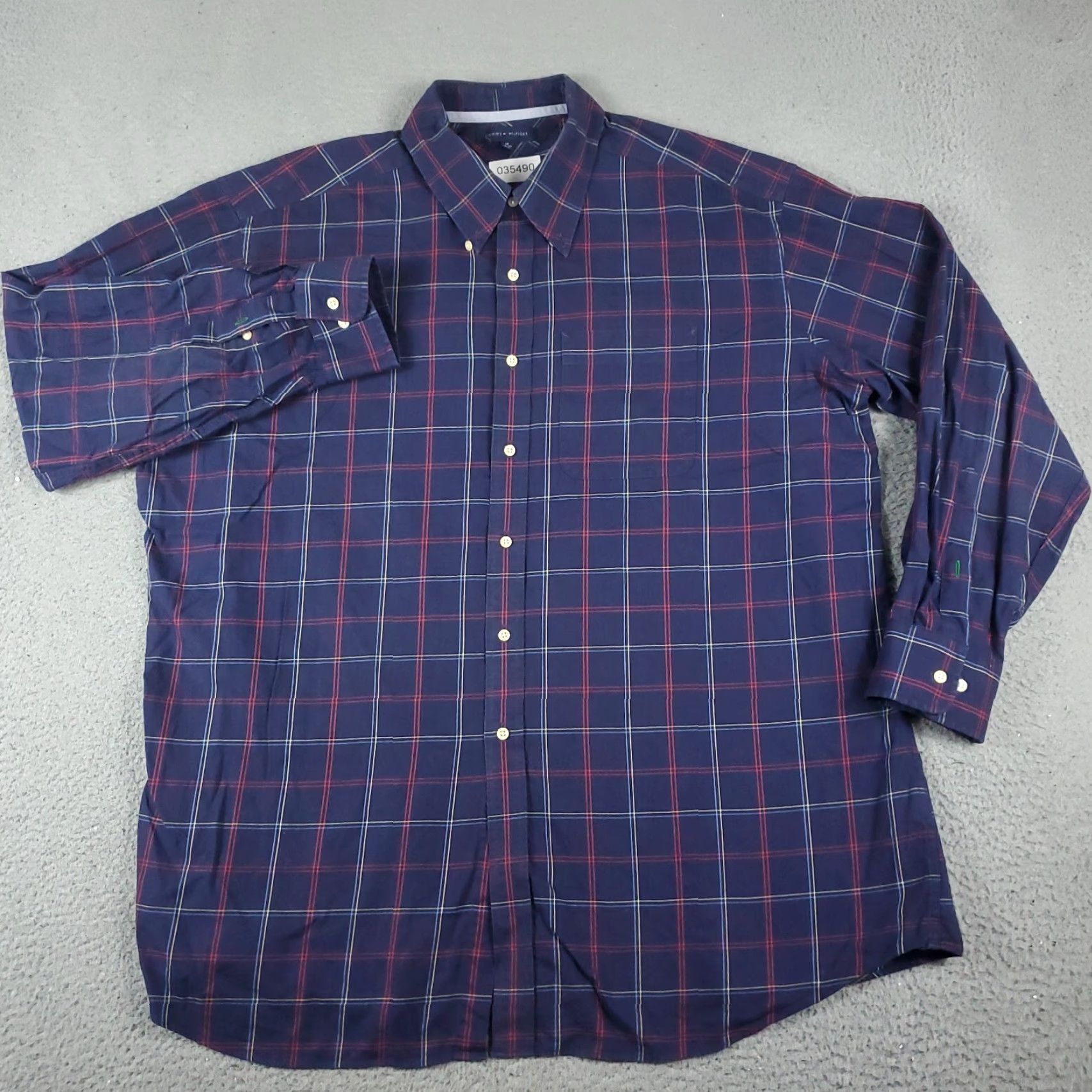 Tommy Hilfiger Tommy Hilfiger Shirt Mens 2XL Purple Plaid Button-Up Long Sleeve Casual Business Formal Party/Cocktail Travel Workwear Size US XXL / EU 58 / 5 - 2 Thumbnail
