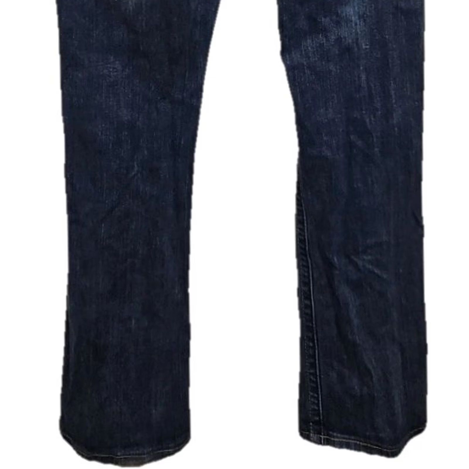 Miss Me Miss Me Jeans Womens 29 Bootcut Mid Rise Rhinestone Wing Pocket Blue 29 Regular Womens Jeans Size 29" - 6 Thumbnail