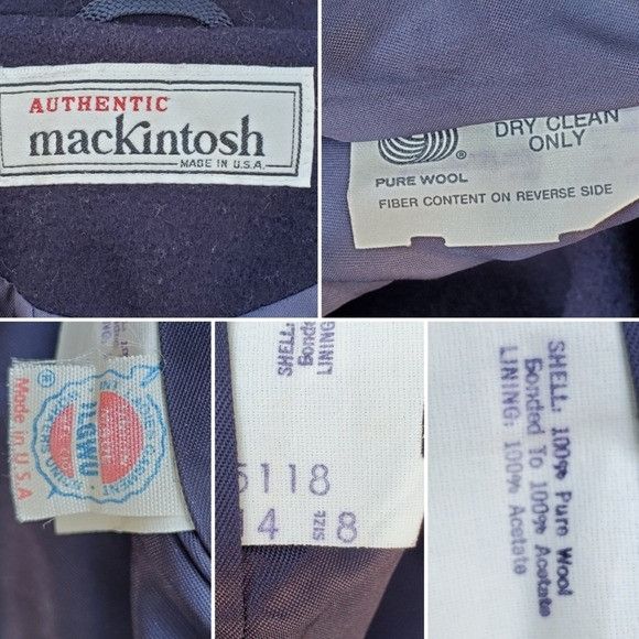 Mackintosh × Vintage Vintage 80s Union Made Mackintosh Navy Blue Wool Cropped Tre Size M / US 6-8 / IT 42-44 - 5 Thumbnail