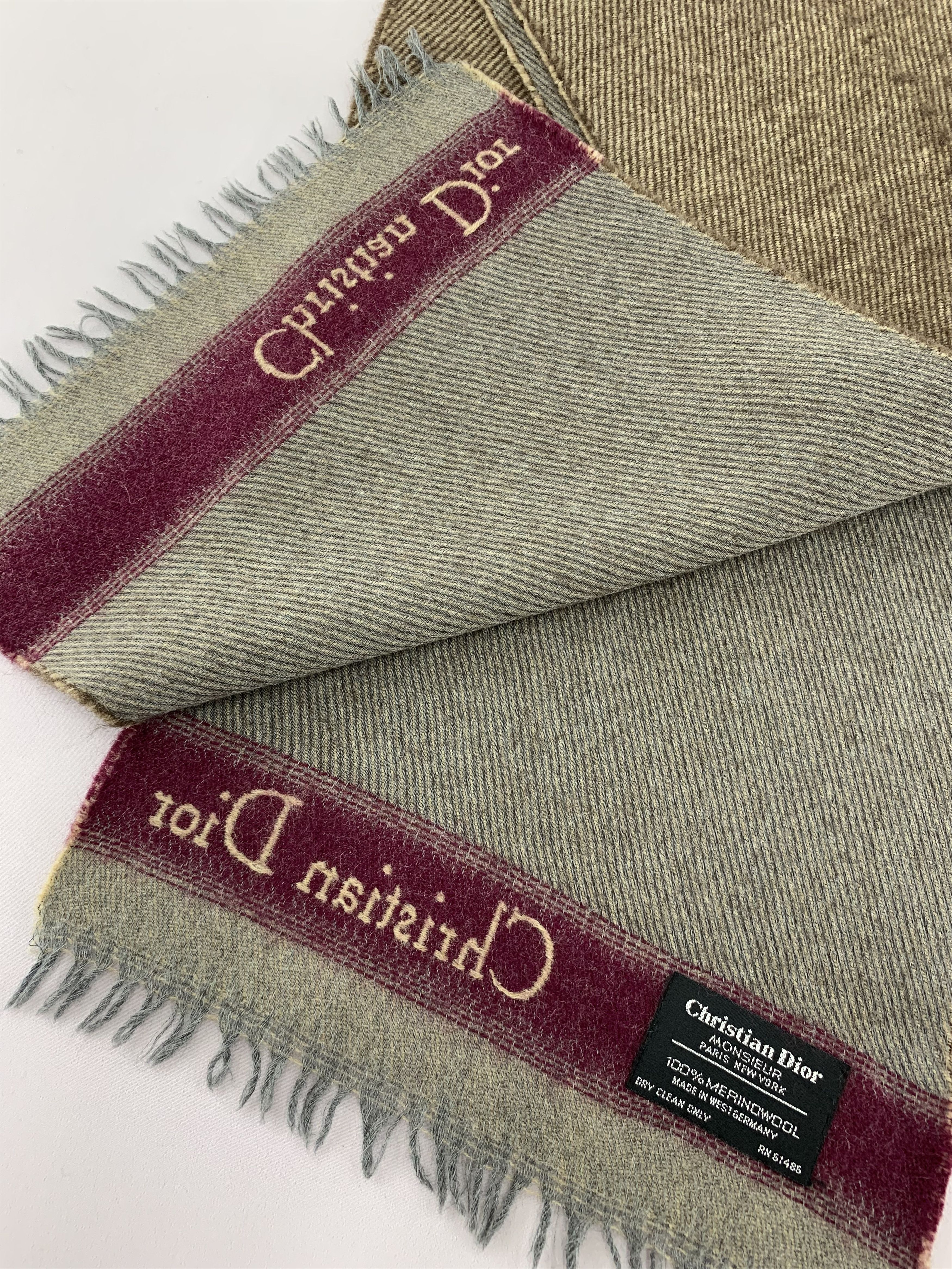 Christian Dior Monsieur Christian Dior Scarf Wool Muffler Neck Wrap BL5159 Size ONE SIZE - 4 Thumbnail