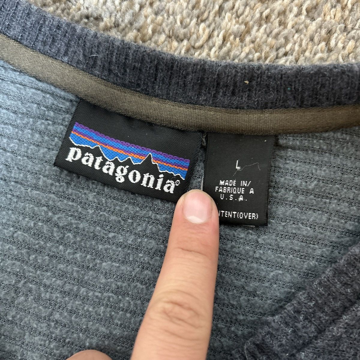 Patagonia × Vintage Vintage Patagonia wool mix knit grey sweater Size US L / EU 52-54 / 3 - 3 Thumbnail