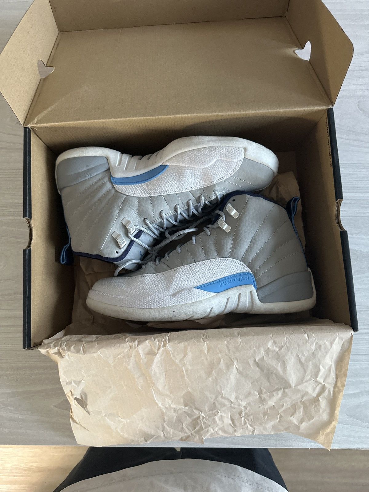 Jordan Brand Jordan 12 Grey University Blue Size US 8.5 / EU 41-42 - 2 Thumbnail