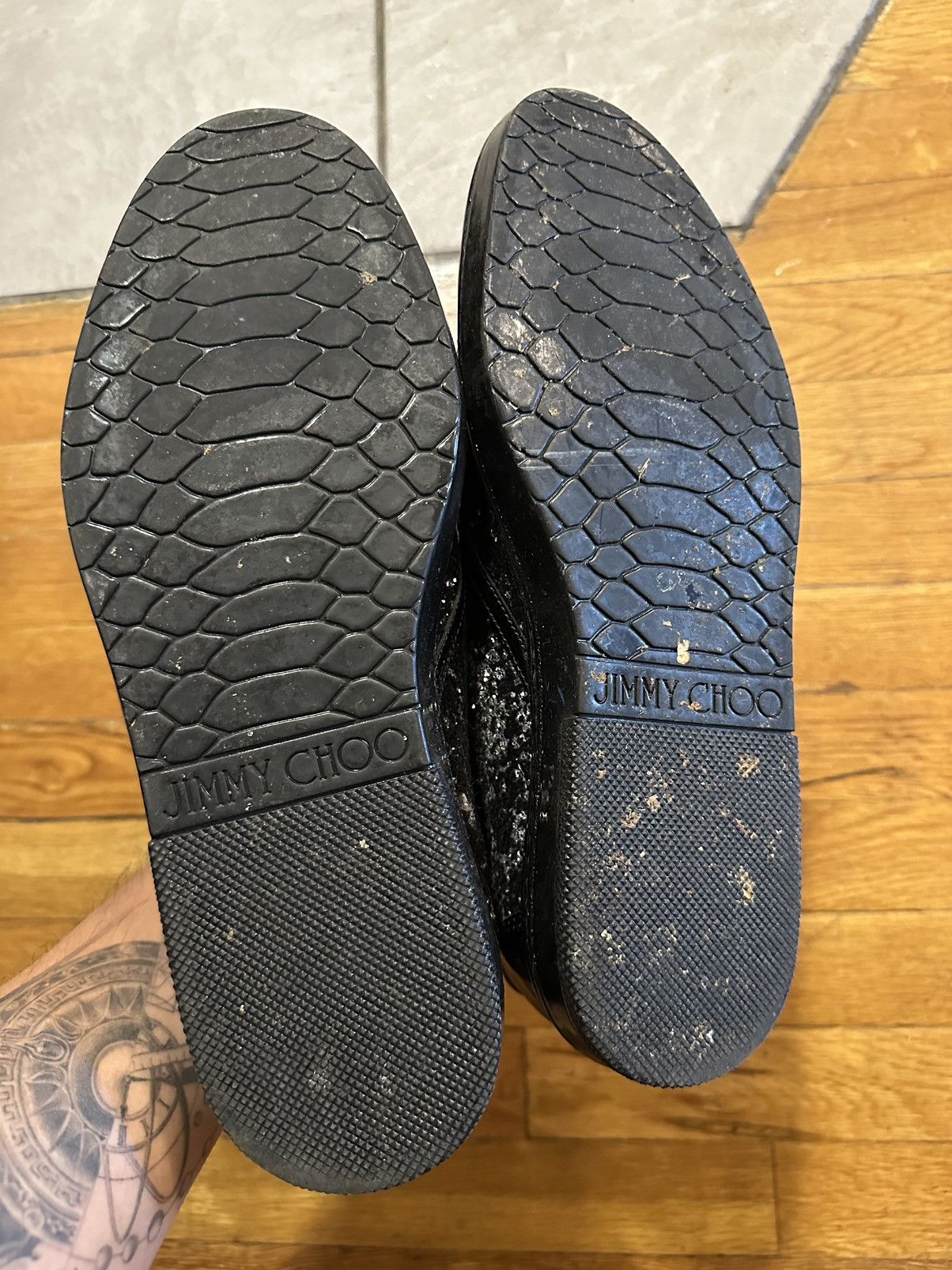 Jimmy Choo Jimmy choo black sparkle slip on Size US 11.5 / EU 44-45 - 2 Thumbnail