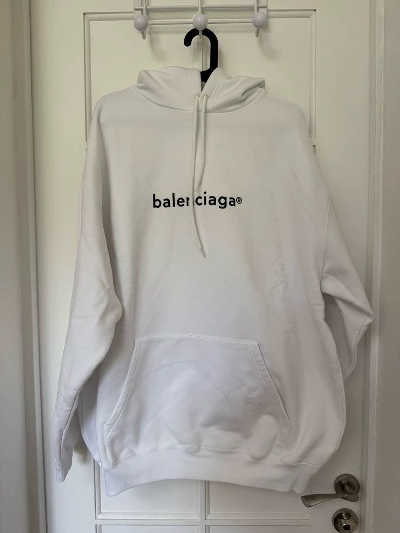 Balenciaga Balenciaga White logo sweatshirt Size US S / EU 44-46 / 1 - 1 Thumbnail
