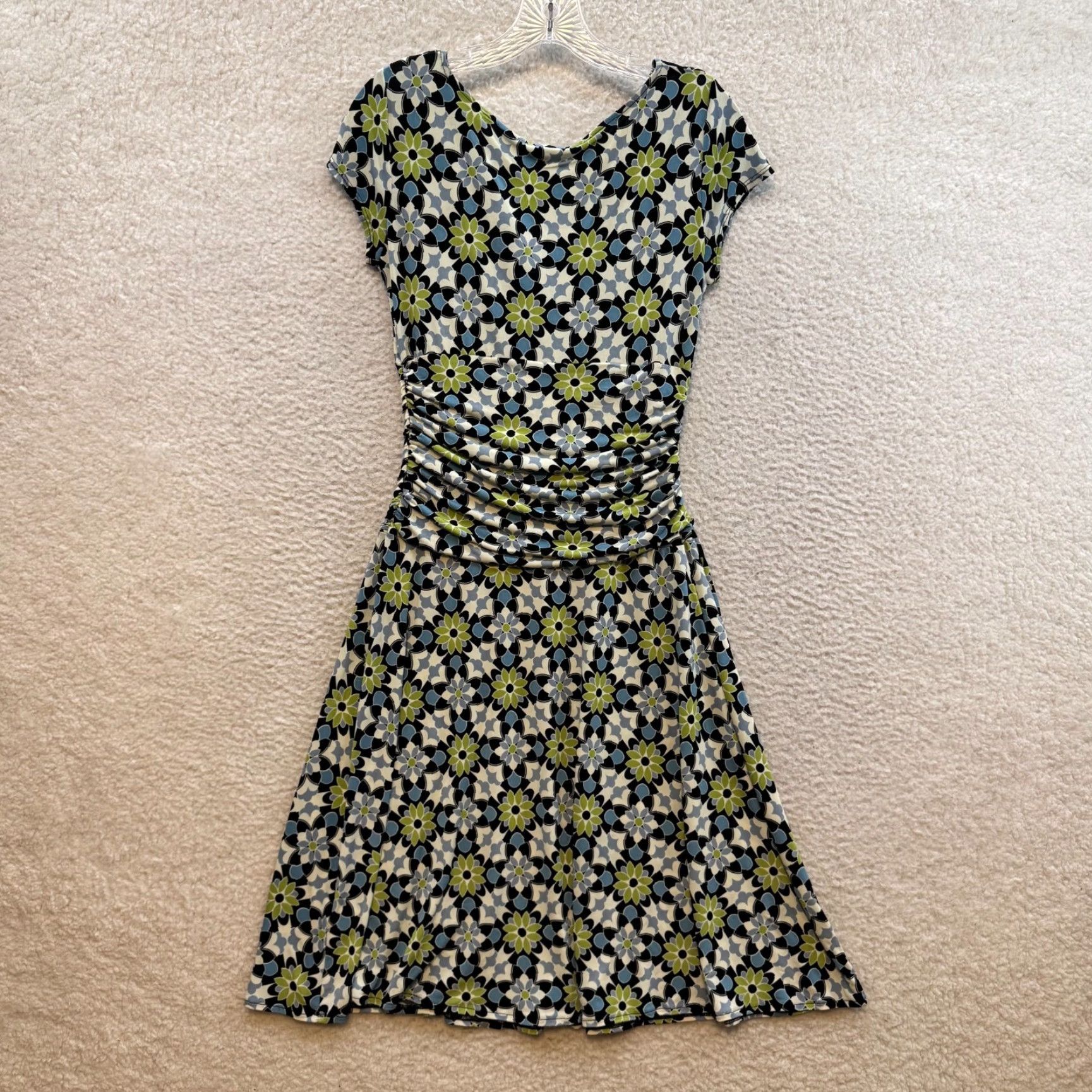 Van Heusen VINTAGE Y2K Van Heusen Dress 4 Small Medium Floral Geometric Groovy Slinky Stretch Retro Women/Men? Size S / US 4 / IT 40 - 2 Thumbnail