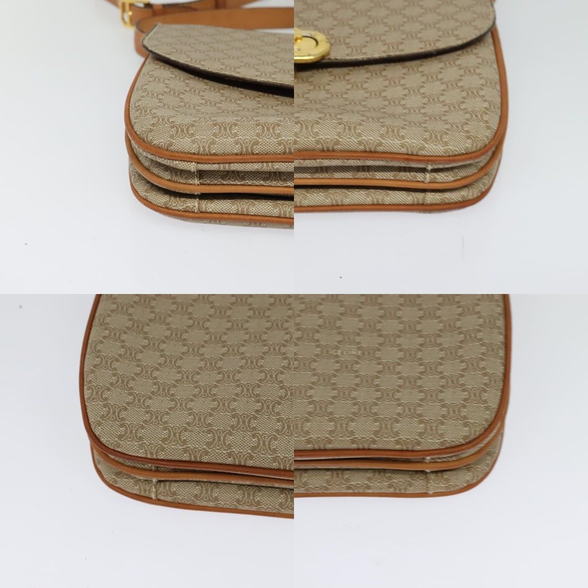 Celine CELINE Macadam Canvas Shoulder Bag Pvc Beige Gold Size ONE SIZE - 10 Thumbnail