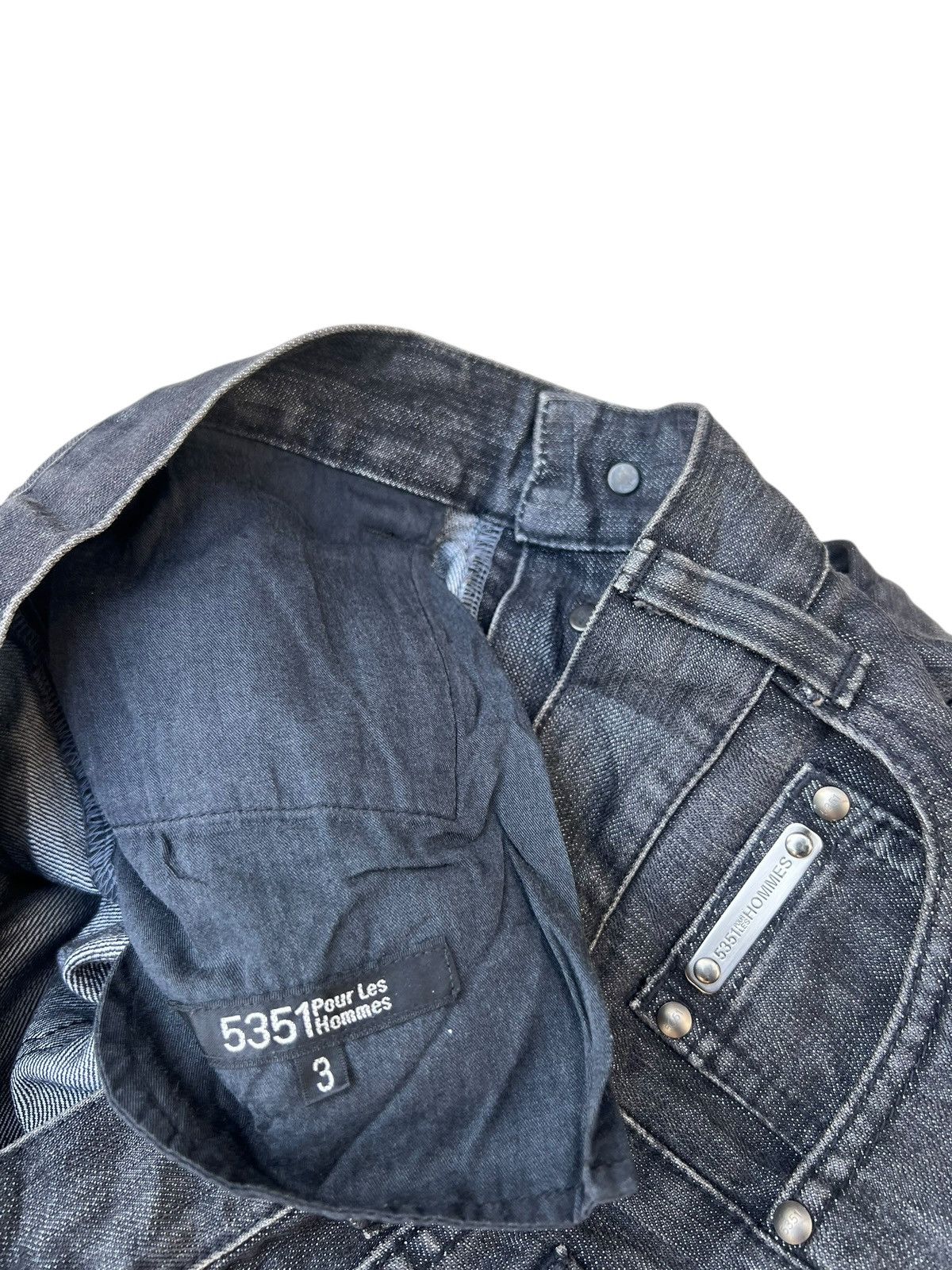 5351 Pour Les Hommes Black Denim Flare Jeans
