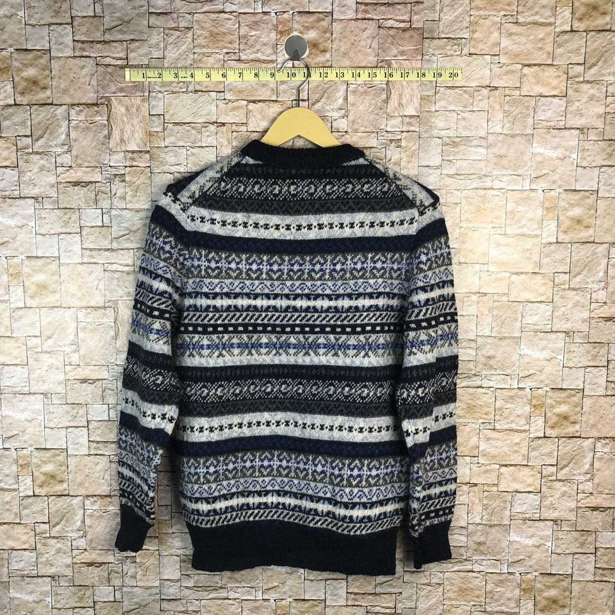 Homespun Knitwear × Japanese Brand × Vintage Back Number art Blue Knitwear like coogi #A773 Size M / US 6-8 / IT 42-44 - 12 Thumbnail