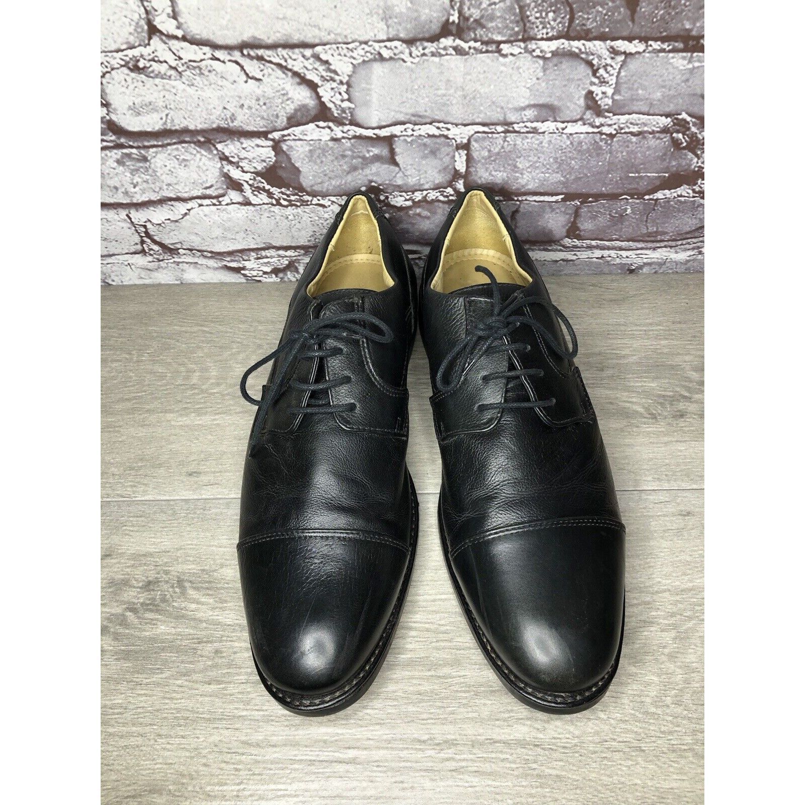 Other Studio Belverde Duke Black Leather Cap Toe Oxfords Dress Sho Size US 11 / EU 44 - 9 Thumbnail