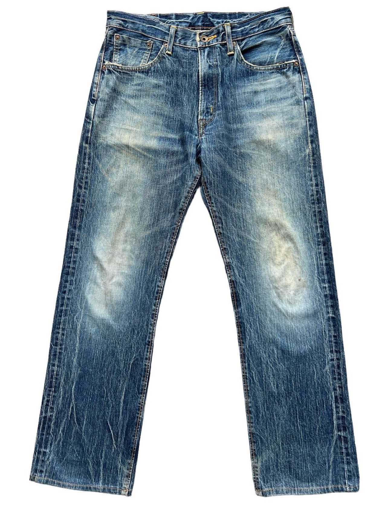 Edwin Vintage Edwin 505zx Selvedge Distressed Denim Jeans 33x31 Size US 33 - 2 Thumbnail