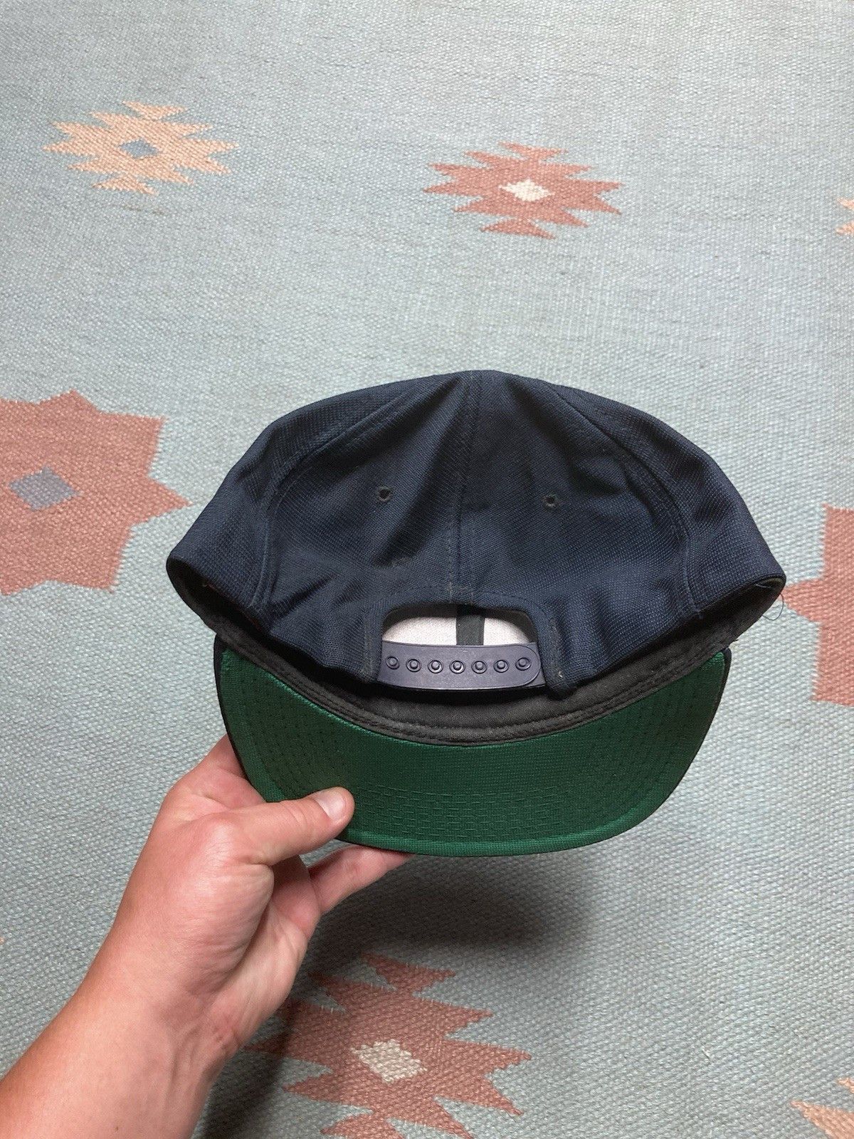 Vintage Vtg 80s SnapBack hat cap new era pro design blank navy blue Size ONE SIZE - 4 Thumbnail
