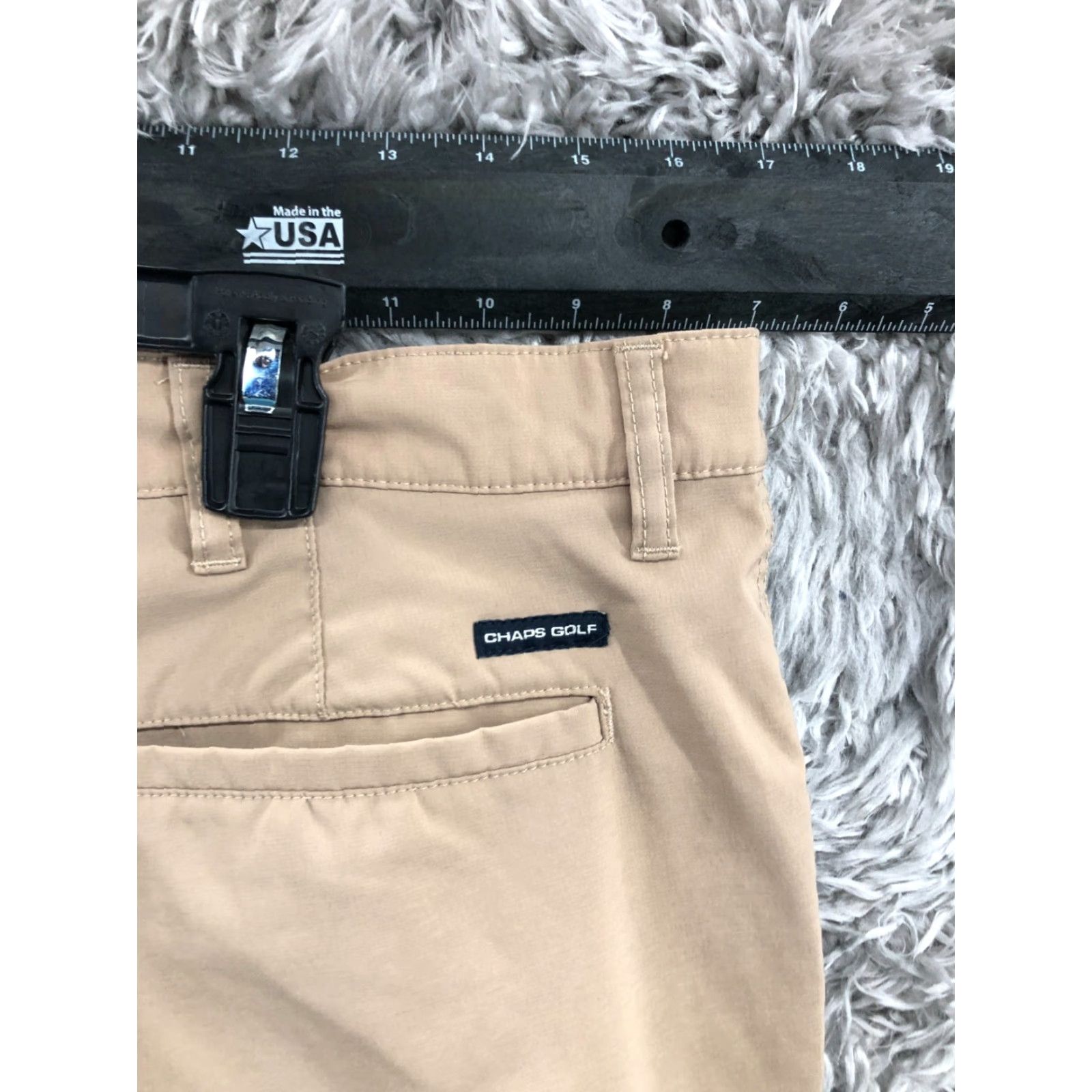Chaps Chaps Mens Golf Shorts Cargo 5-Pocket Beige Medium Wash Regular 40 in Belt Loops Mid Rise 9 In Inseam Cotton Blend Logo Size US 40 / EU 56 - 6 Thumbnail