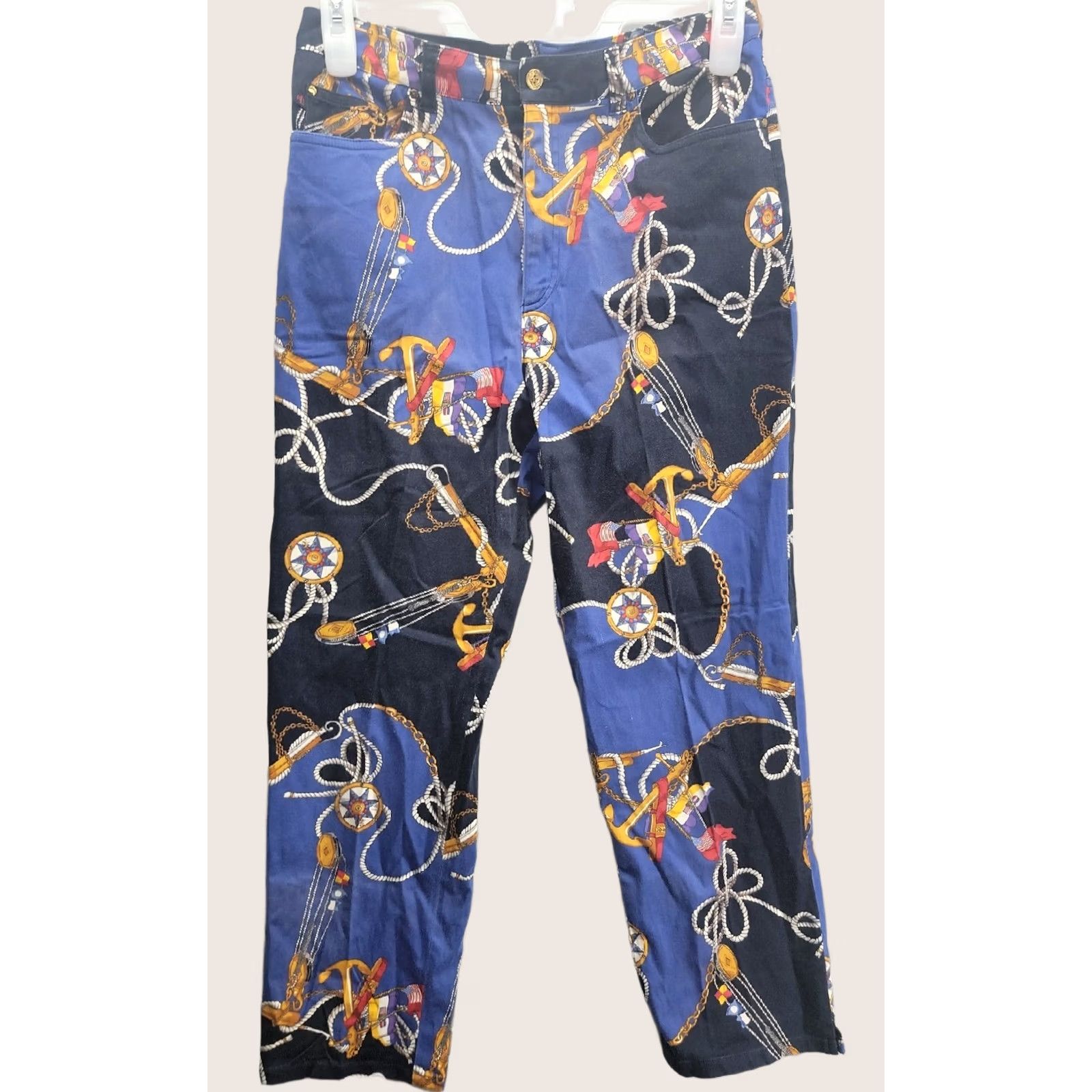 Ralph Lauren Lauren Ralph Lauren Pants Womens 12 Anchor Yacht Boating Sailor Printed Size Size 34" / US 12 / IT 48 - 1 Thumbnail