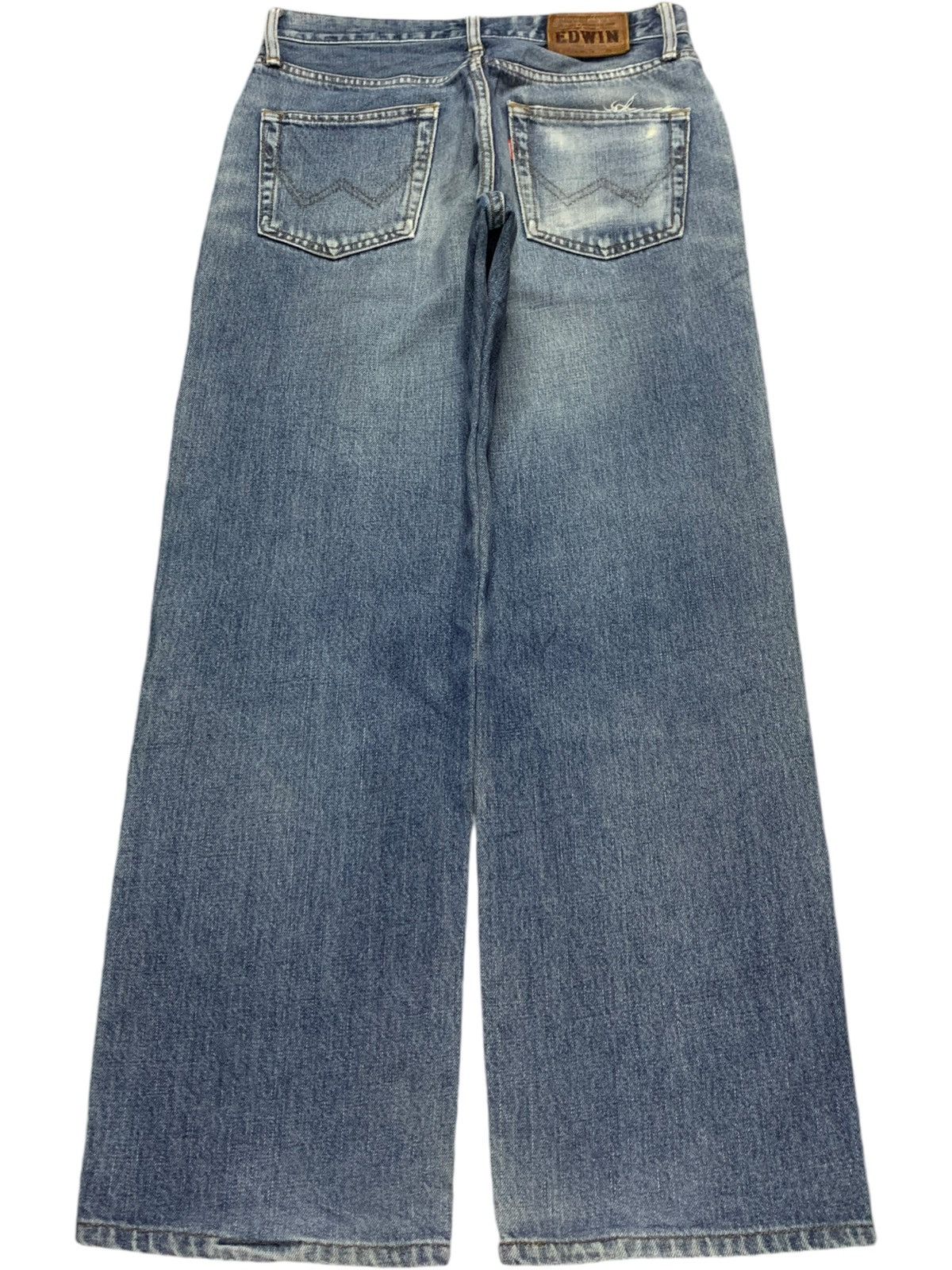 Edwin × Japanese Brand SALES🔥Vintage Edwin Faded Blue Wash Distress Baggy Jeans Size US 29 - 2 Thumbnail