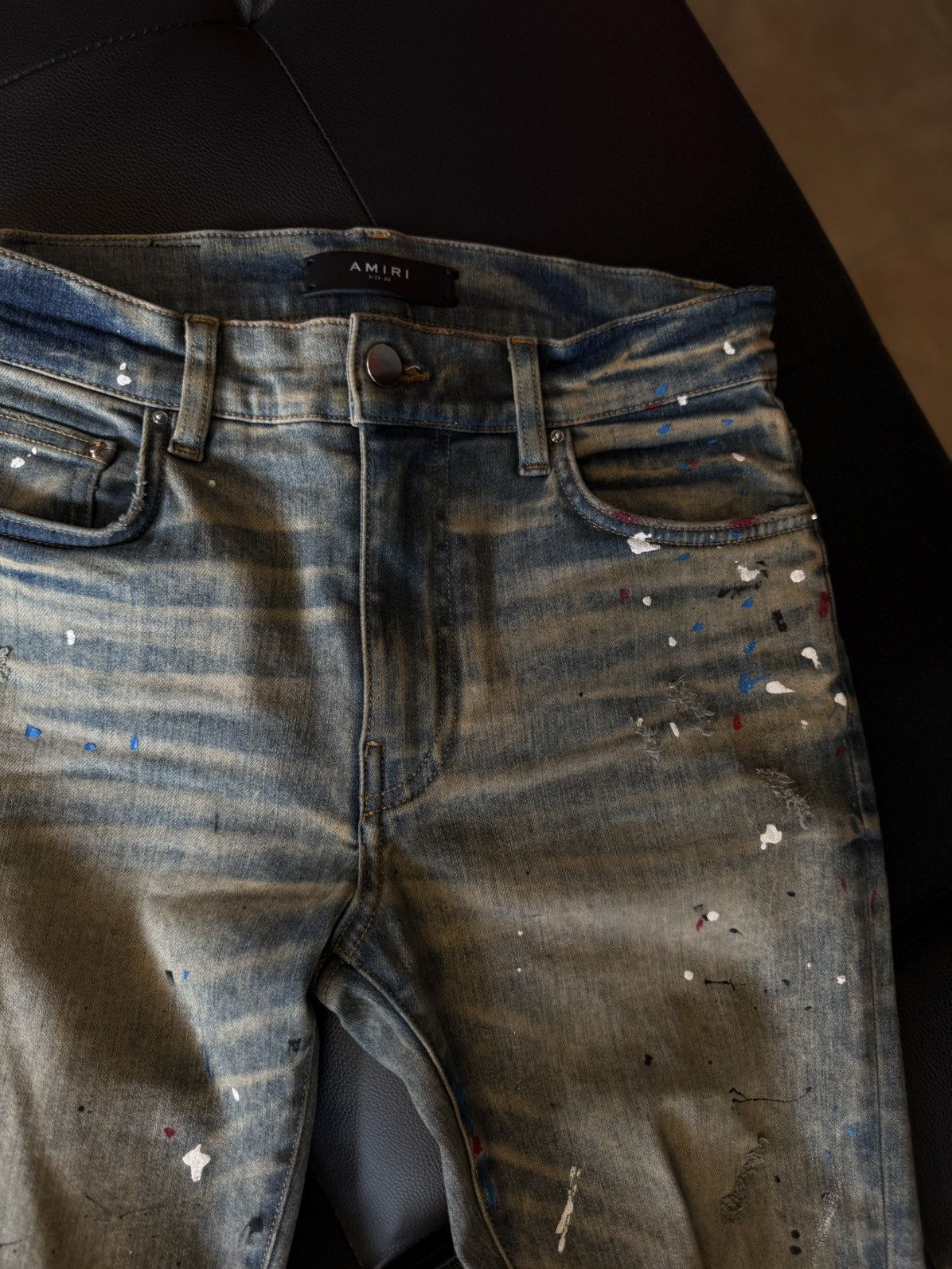 Amiri Amiri Blue Jeans Colorful Paint Splatter Size 30 Flawless 🧼 Size US 30 / EU 46 - 9 Thumbnail