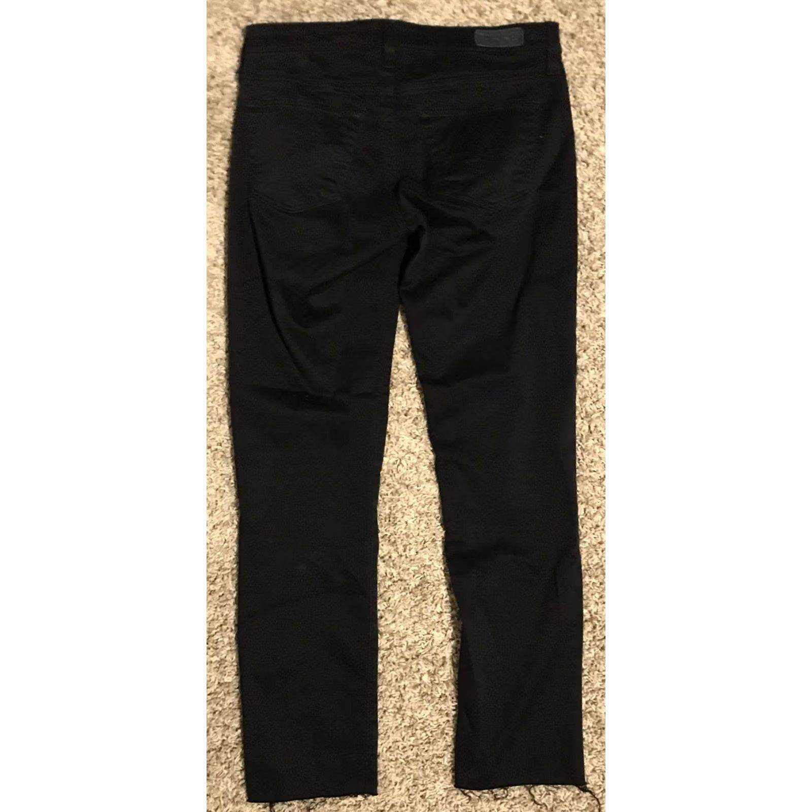 Vintage AG Adriano Goldschmied Stevie Black Jeans Womens 26R 28x27 1/2 Low Rise 7” Skinny Regular Denim Pants Black 5-Pocket Stretch Comfort Vintage No N/A Size 26" / US 2 / IT 38 - 2 Thumbnail